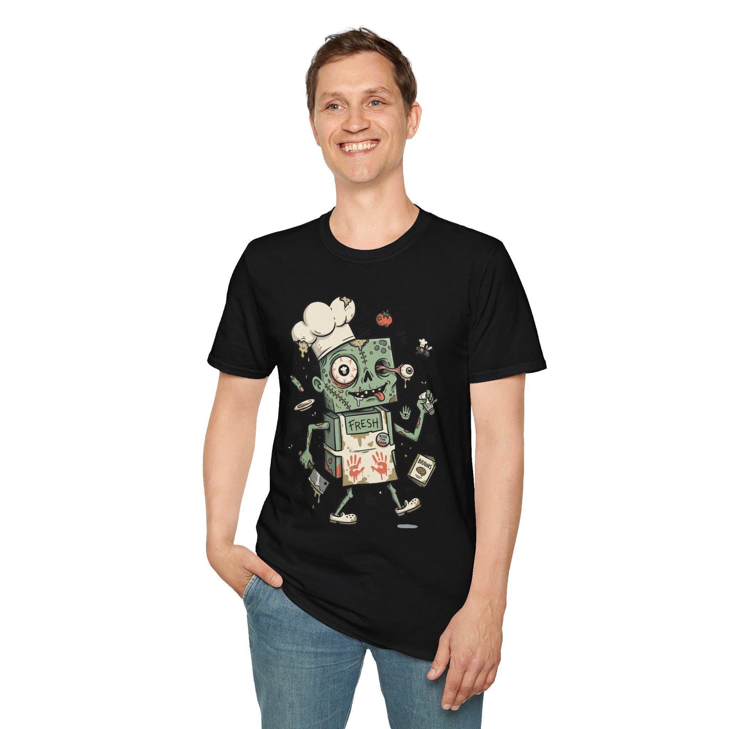 Zombie Chef T-Shirt | Funny Horror Cooking Shirt | Halloween Graphic Tee | Spooky Foodie Shirt | Zombie Cook Tee | Unisex Halloween Gift