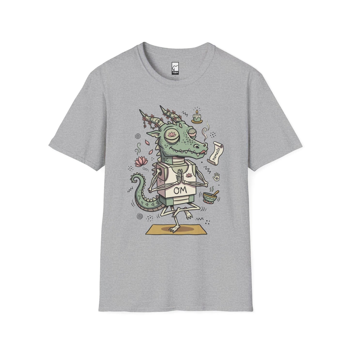 Yoga Dragon Shirt | Funny Yoga T Shirt | OM Namaste Graphic Tee | Dragon Meditation Shirt | Zen Yoga Shirt | Unisex Spiritual Gift