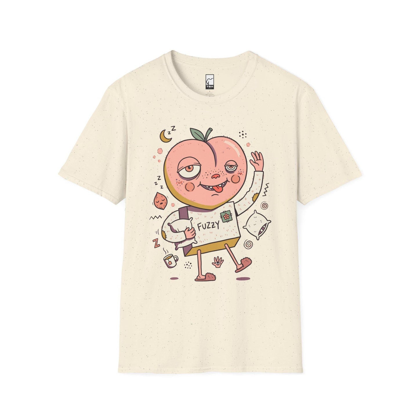 Peach Shirt | Cozy Sleepy Tee | Coffee Lover T Shirt | Lazy Morning Graphic Tee | Kawaii Peach Shirt | Self Care Gift