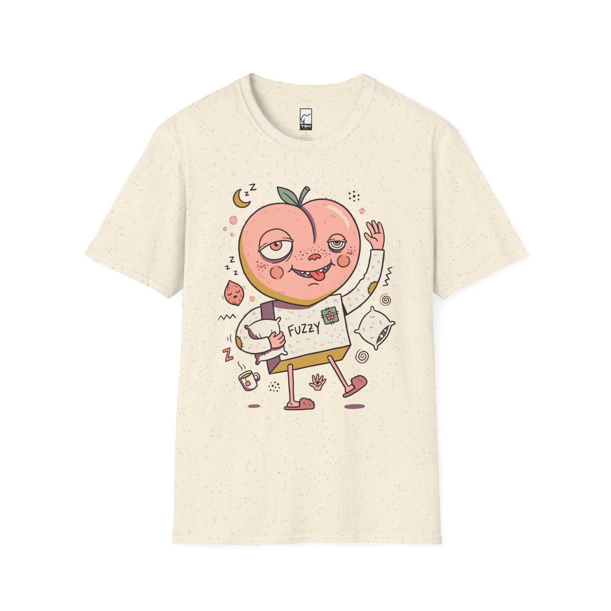 Peach Shirt | Cozy Sleepy Tee | Coffee Lover T Shirt | Lazy Morning Graphic Tee | Kawaii Peach Shirt | Self Care Gift