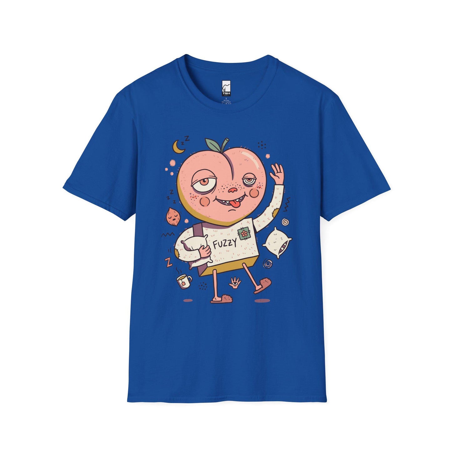 Peach Shirt | Cozy Sleepy Tee | Coffee Lover T Shirt | Lazy Morning Graphic Tee | Kawaii Peach Shirt | Self Care Gift