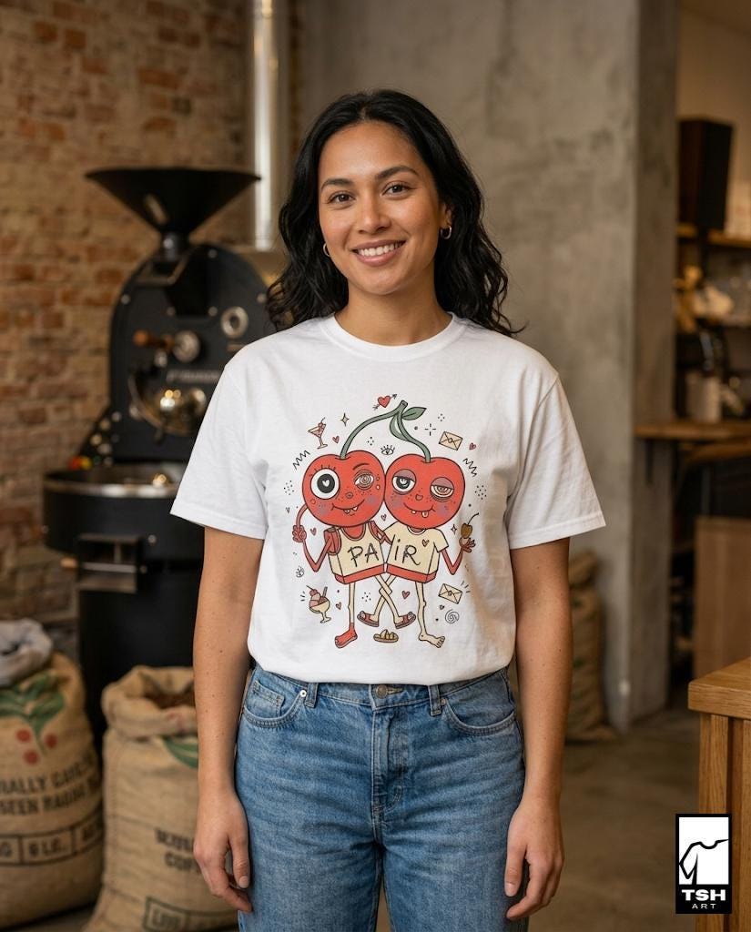 Cherry Shirt | Couple Matching Tee | Cute Fruit T Shirt | Valentine Graphic Tee | Anniversary Shirt | Couple Lover Gift
