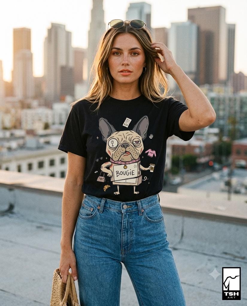 French Bulldog Shirt | Funny Frenchie Tee | Spoiled Dog Mom T Shirt | Bougie Dog Graphic Tee | Cute Frenchie Lover Tee | Unisex Gift