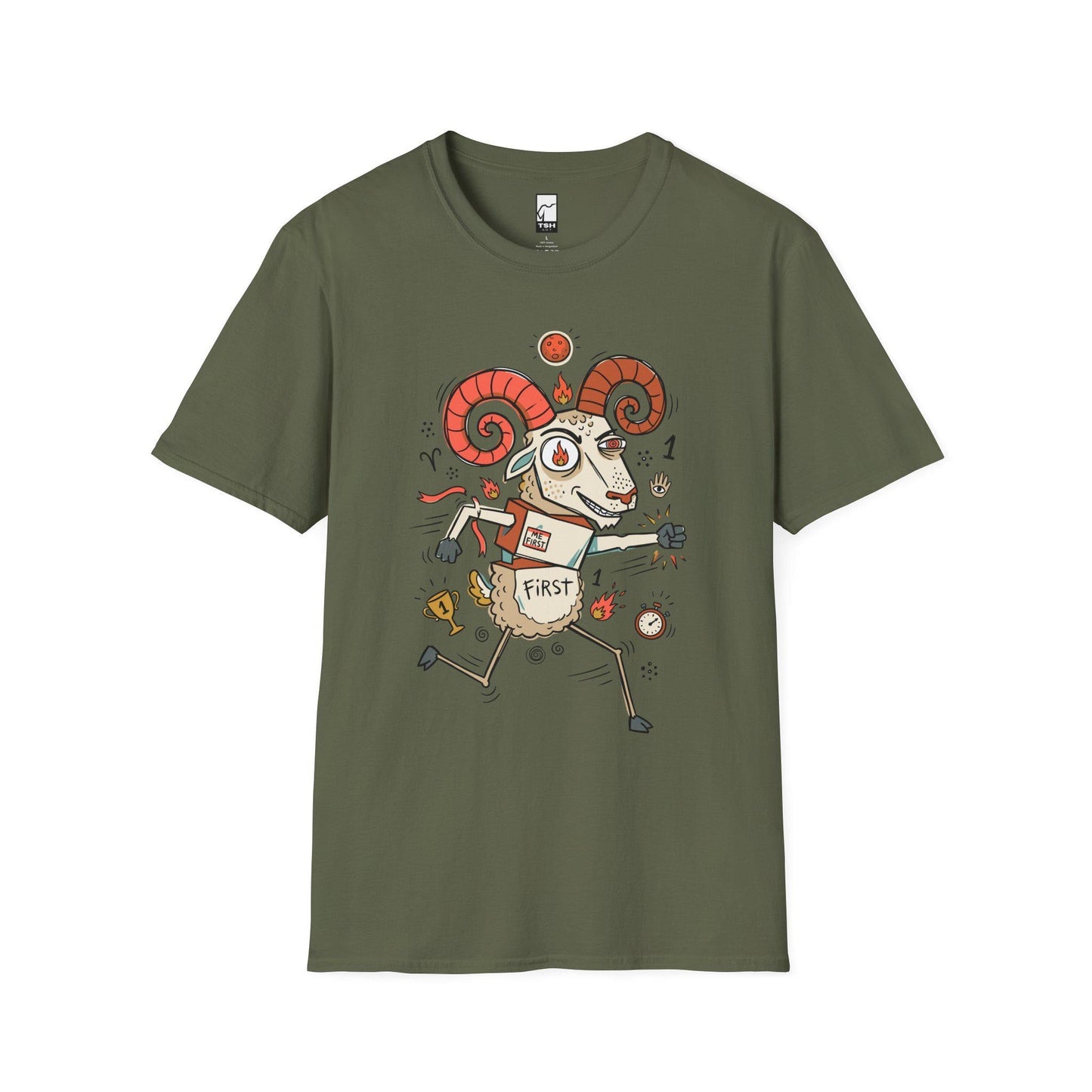 Aries Zodiac Shirt | Ram Astrology Tee | Bold Zodiac T Shirt | Star Sign Graphic Tee | Fire Sign Shirt | Zodiac Birthday Gift