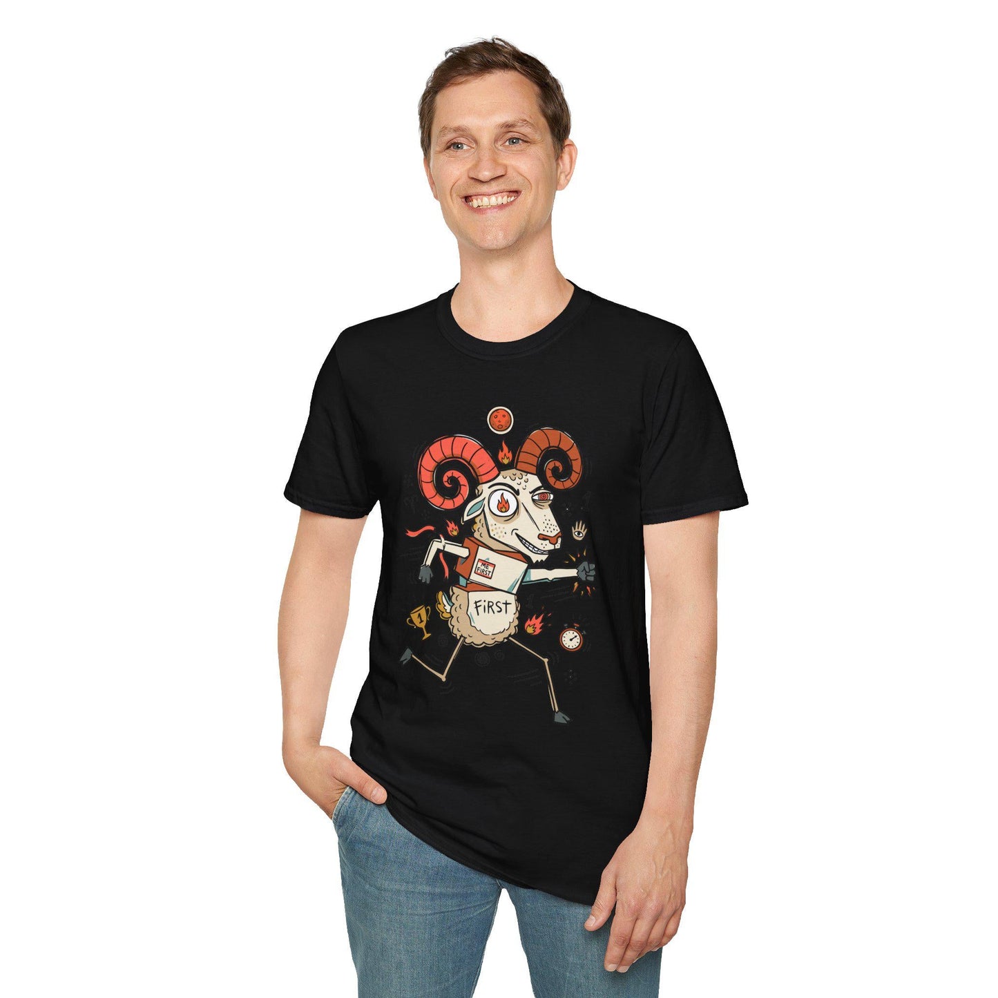 Aries Zodiac Shirt | Ram Astrology Tee | Bold Zodiac T Shirt | Star Sign Graphic Tee | Fire Sign Shirt | Zodiac Birthday Gift