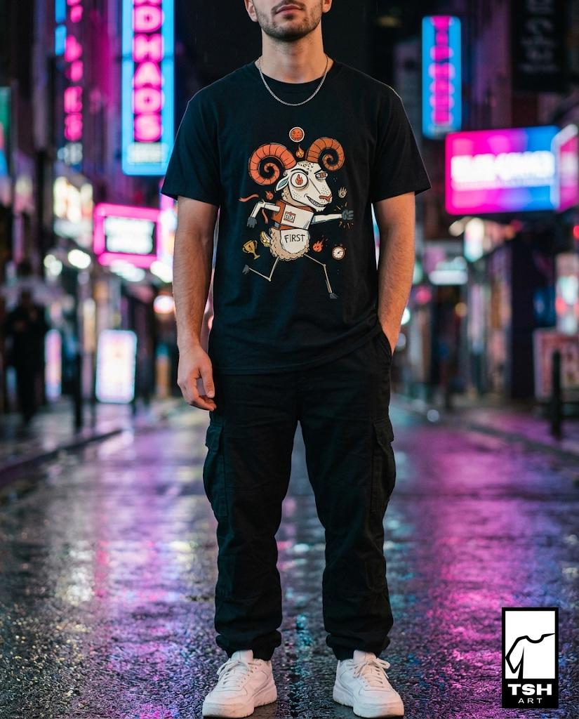 Aries Zodiac Shirt | Ram Astrology Tee | Bold Zodiac T Shirt | Star Sign Graphic Tee | Fire Sign Shirt | Zodiac Birthday Gift