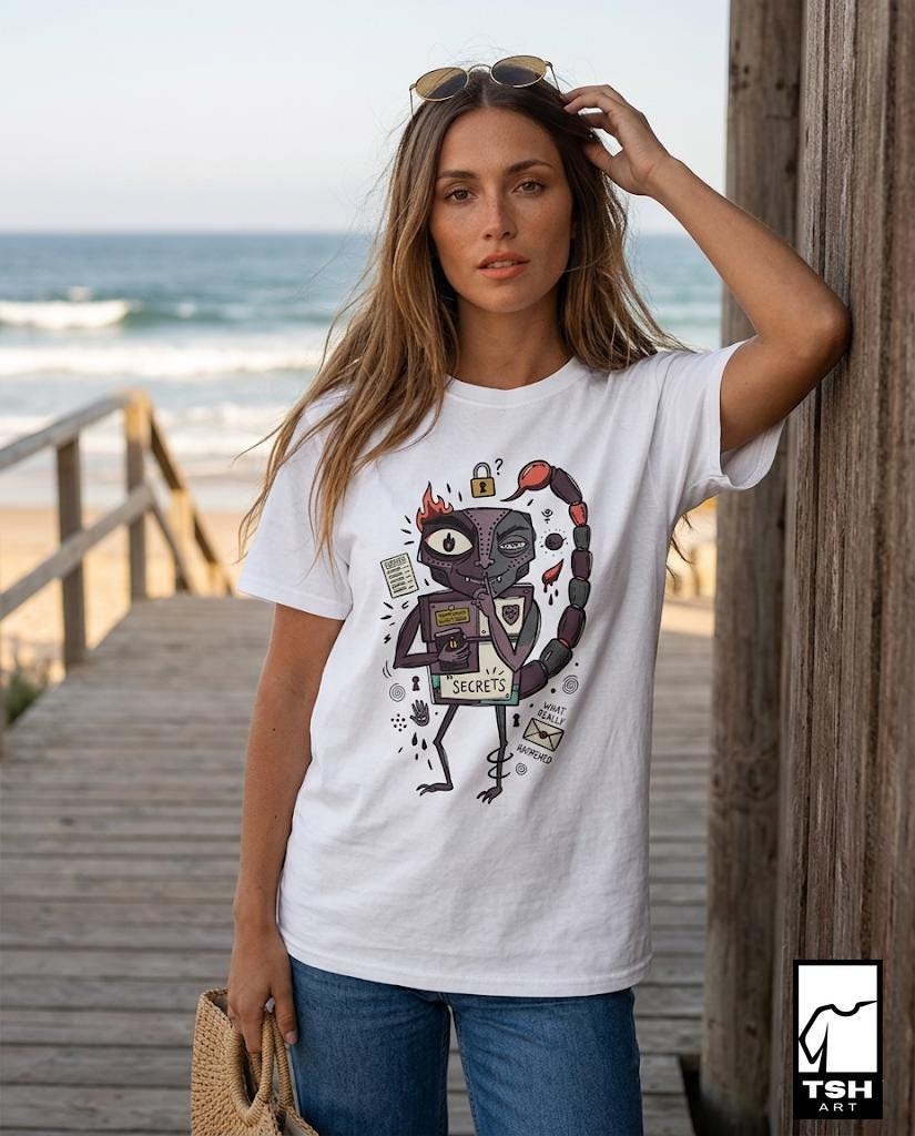 Scorpio Zodiac Shirt | Scorpion Astrology Tee | Secretive Zodiac T Shirt | Star Sign Graphic Tee | Water Sign Shirt | Zodiac Birthday Gift
