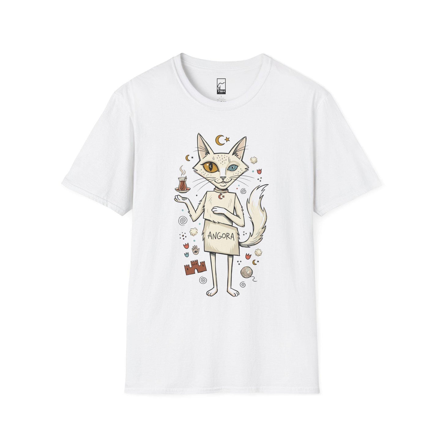 Turkish Angora Cat Tee | Ankara Cat Shirt | Funny White Cat T Shirt | Turkish Culture Graphic Tee | Fluffy Cat Shirt | Cat Lover Gift