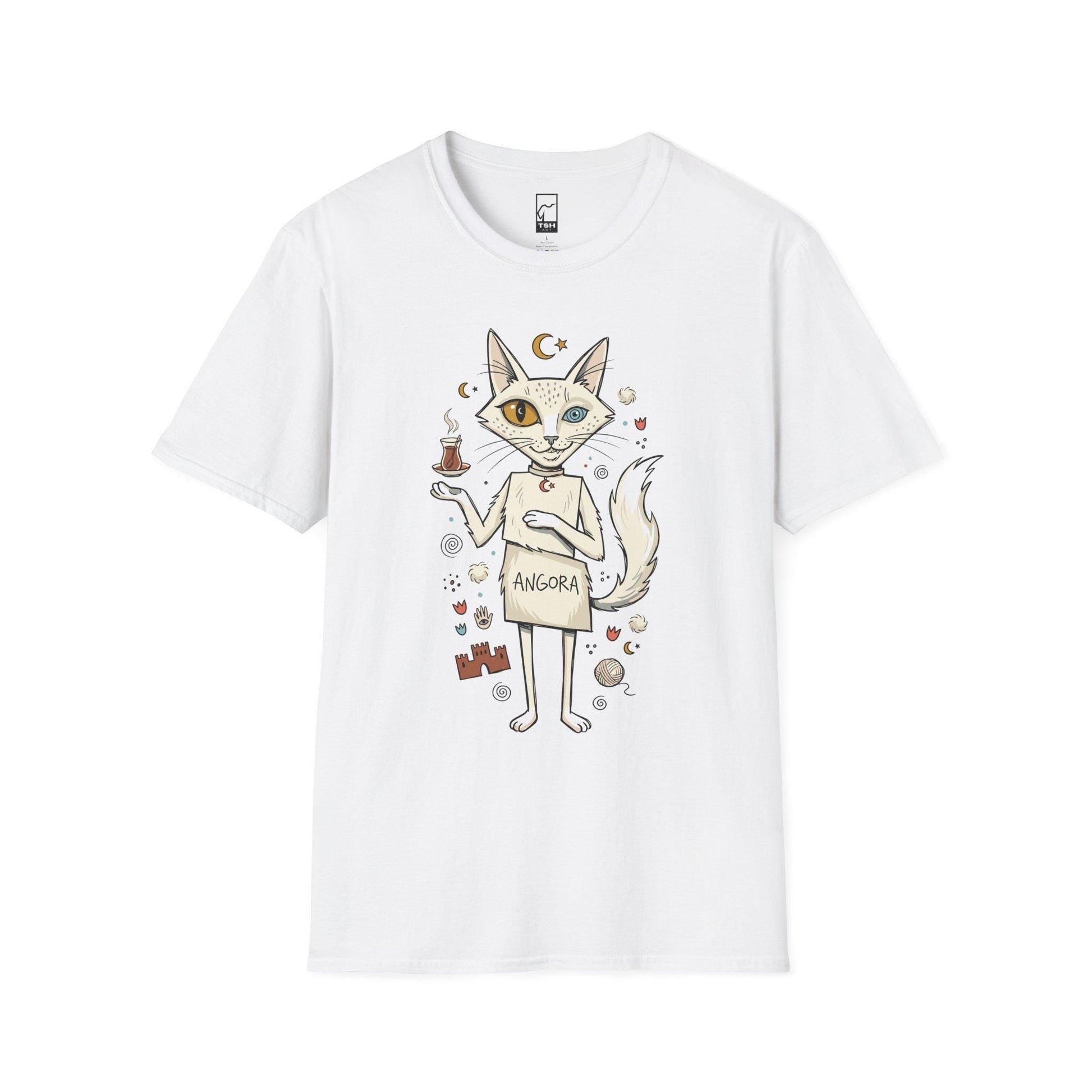 Turkish Angora Cat Tee | Ankara Cat Shirt | Funny White Cat T Shirt | Turkish Culture Graphic Tee | Fluffy Cat Shirt | Cat Lover Gift