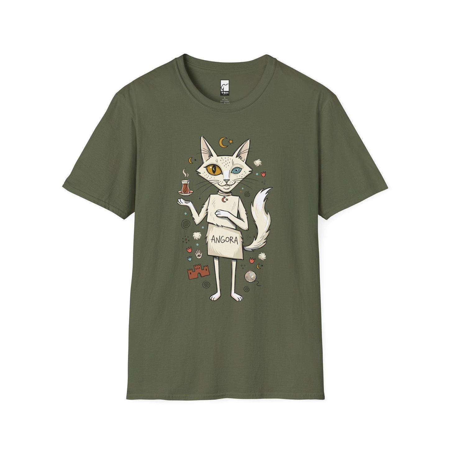 Turkish Angora Cat Tee | Ankara Cat Shirt | Funny White Cat T Shirt | Turkish Culture Graphic Tee | Fluffy Cat Shirt | Cat Lover Gift