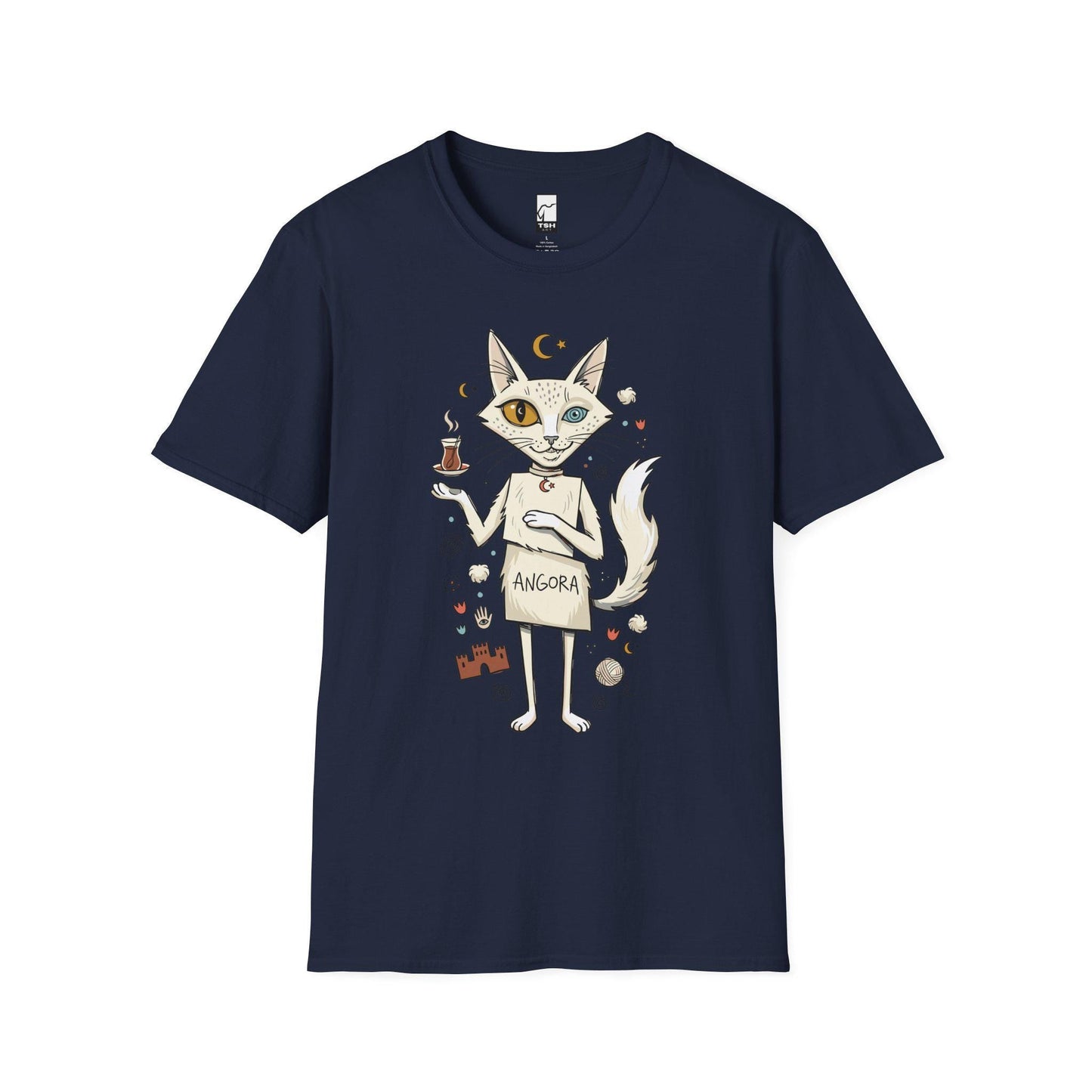 Turkish Angora Cat Tee | Ankara Cat Shirt | Funny White Cat T Shirt | Turkish Culture Graphic Tee | Fluffy Cat Shirt | Cat Lover Gift