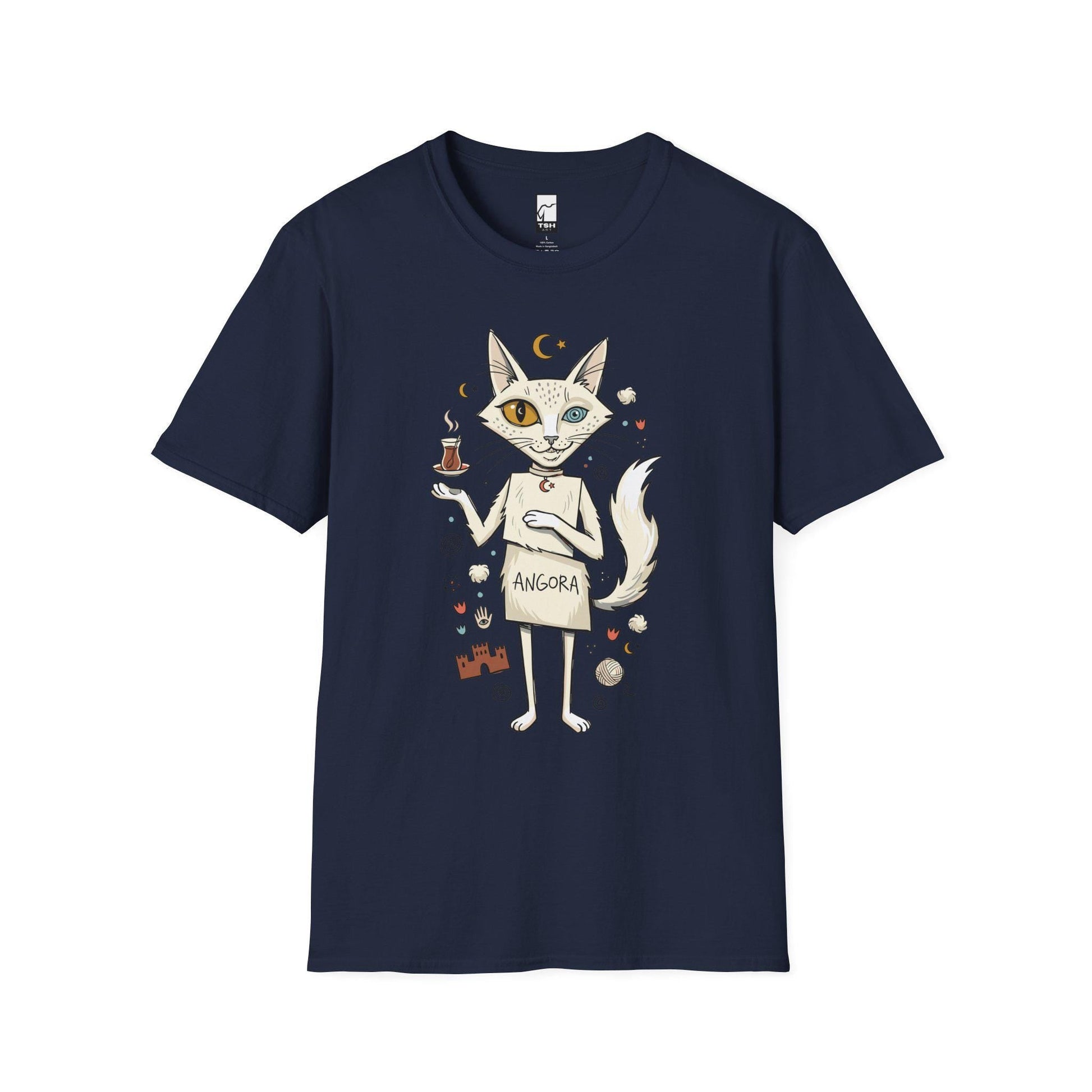 Turkish Angora Cat Tee | Ankara Cat Shirt | Funny White Cat T Shirt | Turkish Culture Graphic Tee | Fluffy Cat Shirt | Cat Lover Gift