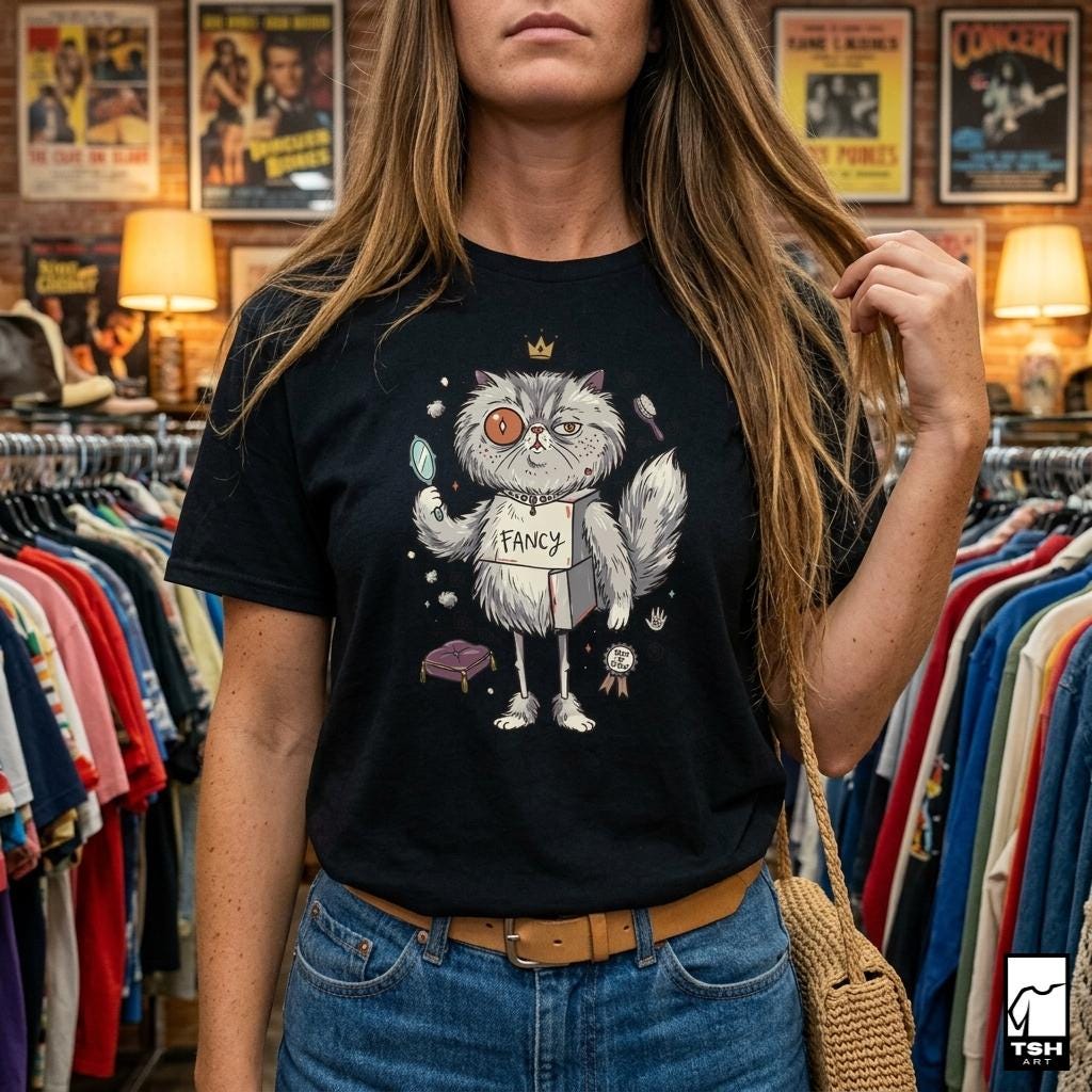 Persian Cat Shirt | Bougie Feline Tee | Fancy Cat T Shirt | Cat Royalty Graphic Tee | Fluffy Cat Shirt | Cat Lover Gift