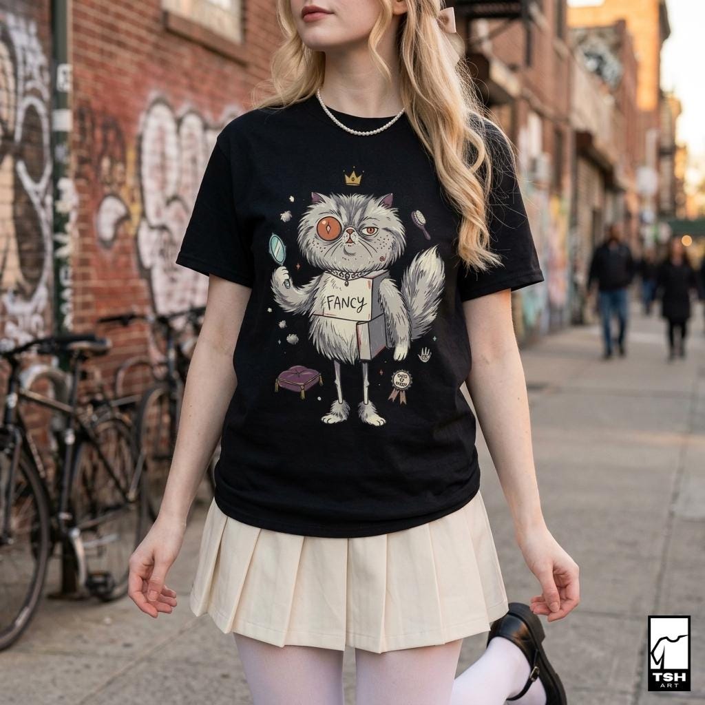 Persian Cat Shirt | Bougie Feline Tee | Fancy Cat T Shirt | Cat Royalty Graphic Tee | Fluffy Cat Shirt | Cat Lover Gift