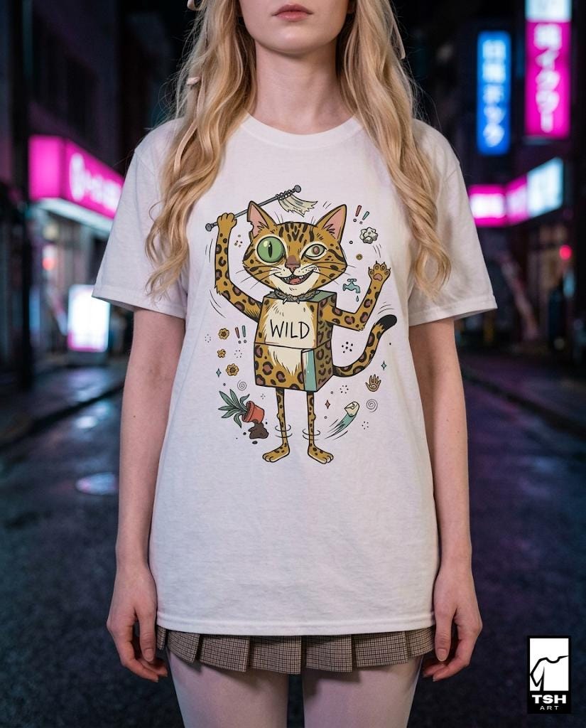 Bengal Cat Shirt | Funny Cat Lover Tee | Zoomies Cat T Shirt | Mischievous Kitty Graphic Tee | Chaotic Cat Shirt | Cat Lover Gift