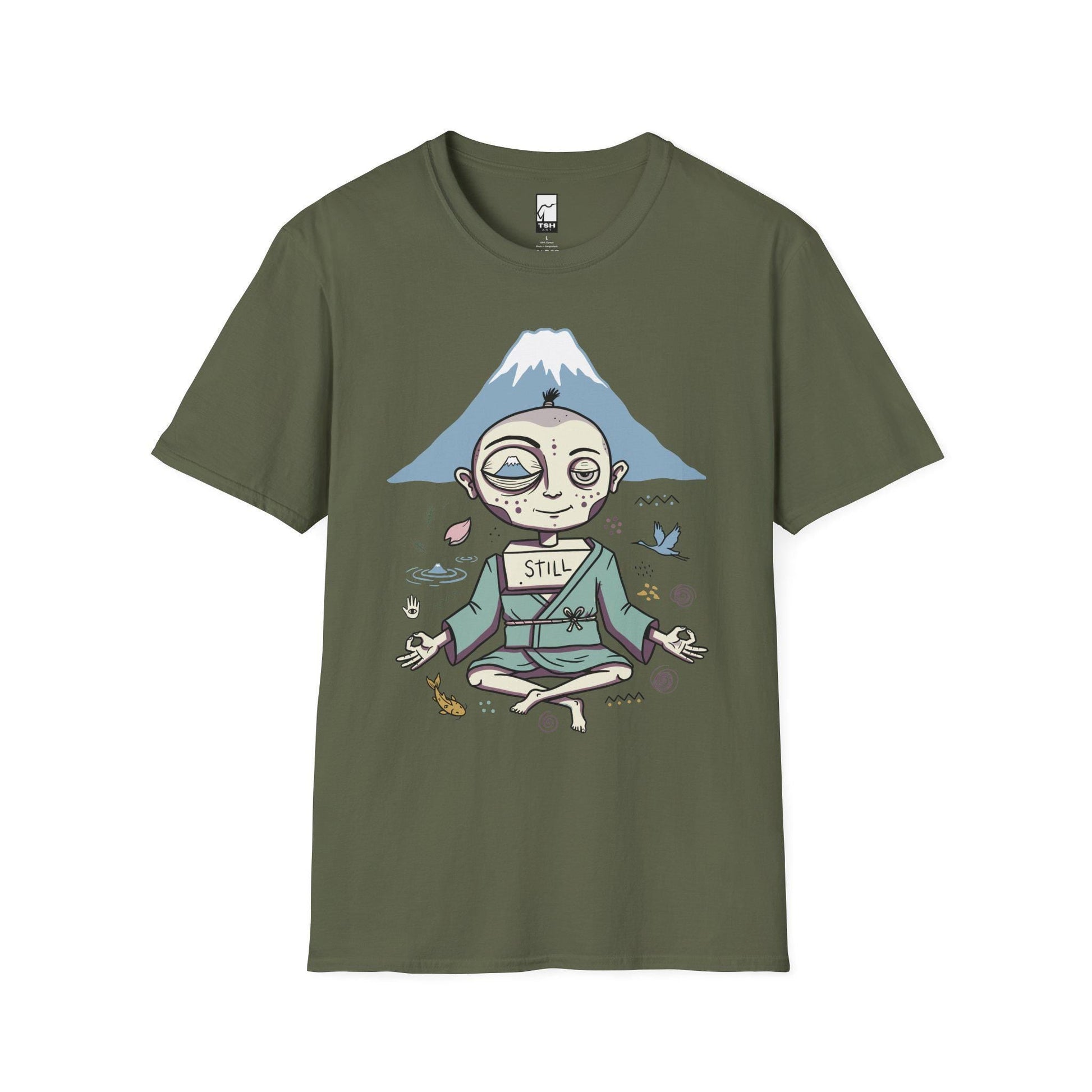 Zen Meditation Shirt | Mount Fuji Tee | Funny Japan Graphic Tee | Japanese Art T Shirt | Mindfulness Travel Tee | Unisex Gift
