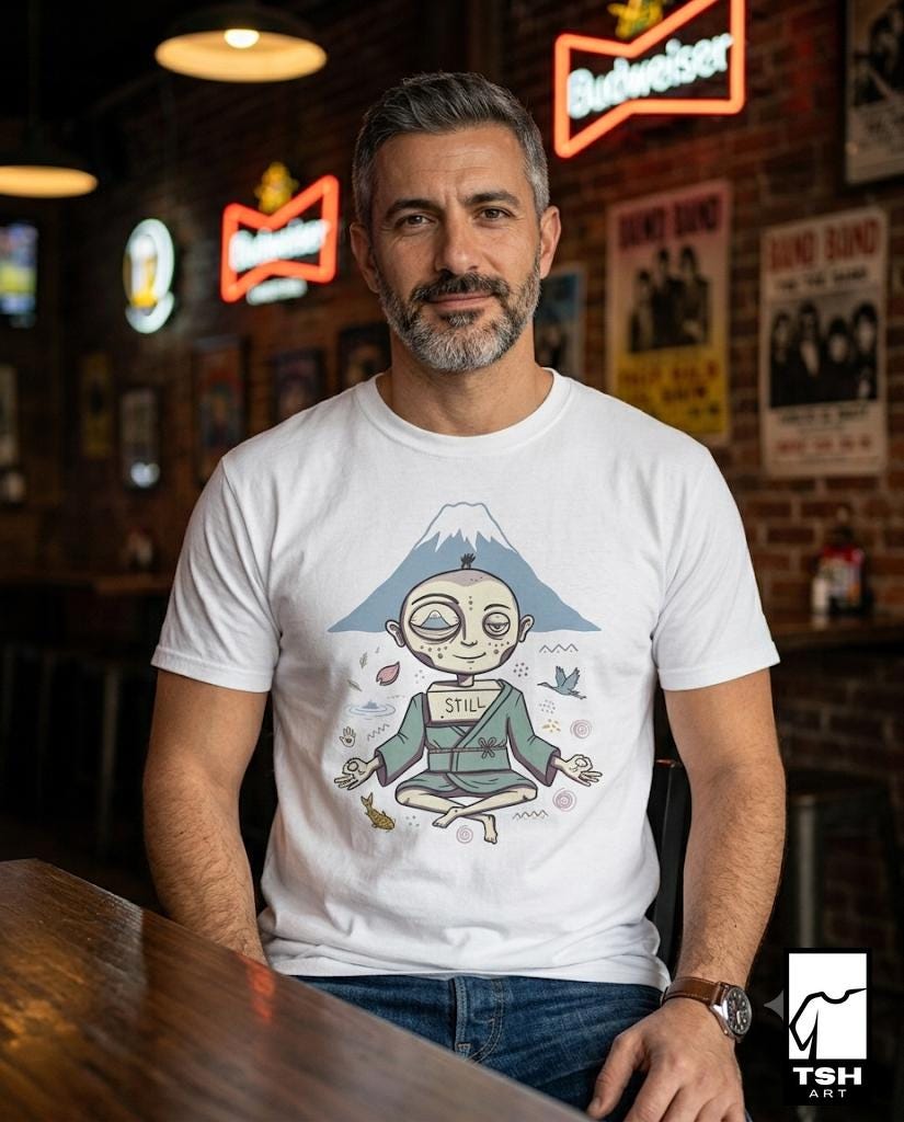 Zen Meditation Shirt | Mount Fuji Tee | Funny Japan Graphic Tee | Japanese Art T Shirt | Mindfulness Travel Tee | Unisex Gift
