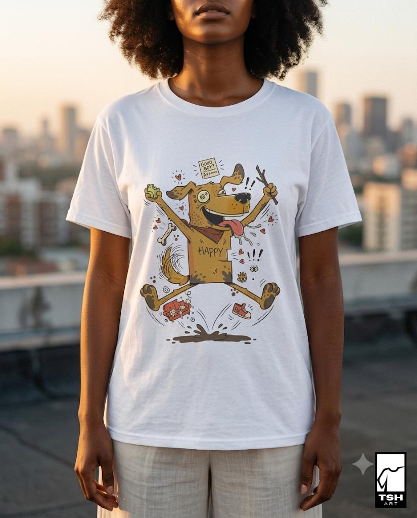 Funny Dog Mom Shirt | Good Boy Puppy Tee | Excited Zoomies Graphic Tee | Dog Dad Lover T Shirt | Cute Happy Dog Tee | Unisex Gift