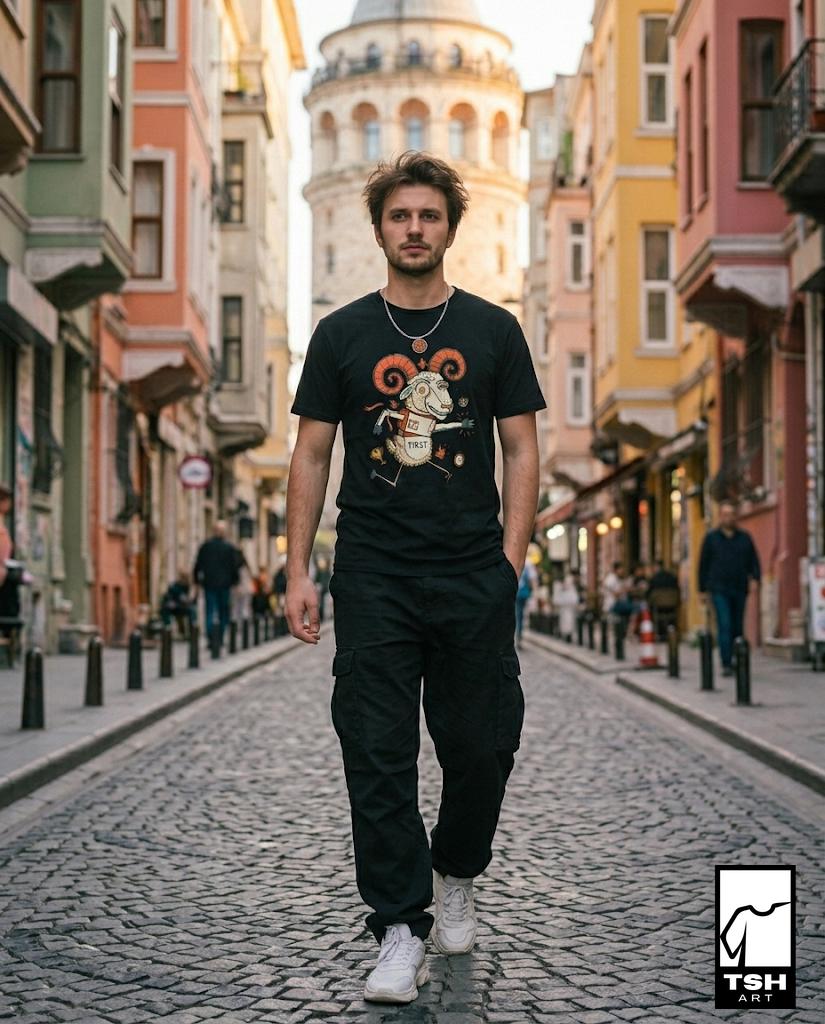 Aries Zodiac Shirt | Ram Astrology Tee | Bold Zodiac T Shirt | Star Sign Graphic Tee | Fire Sign Shirt | Zodiac Birthday Gift