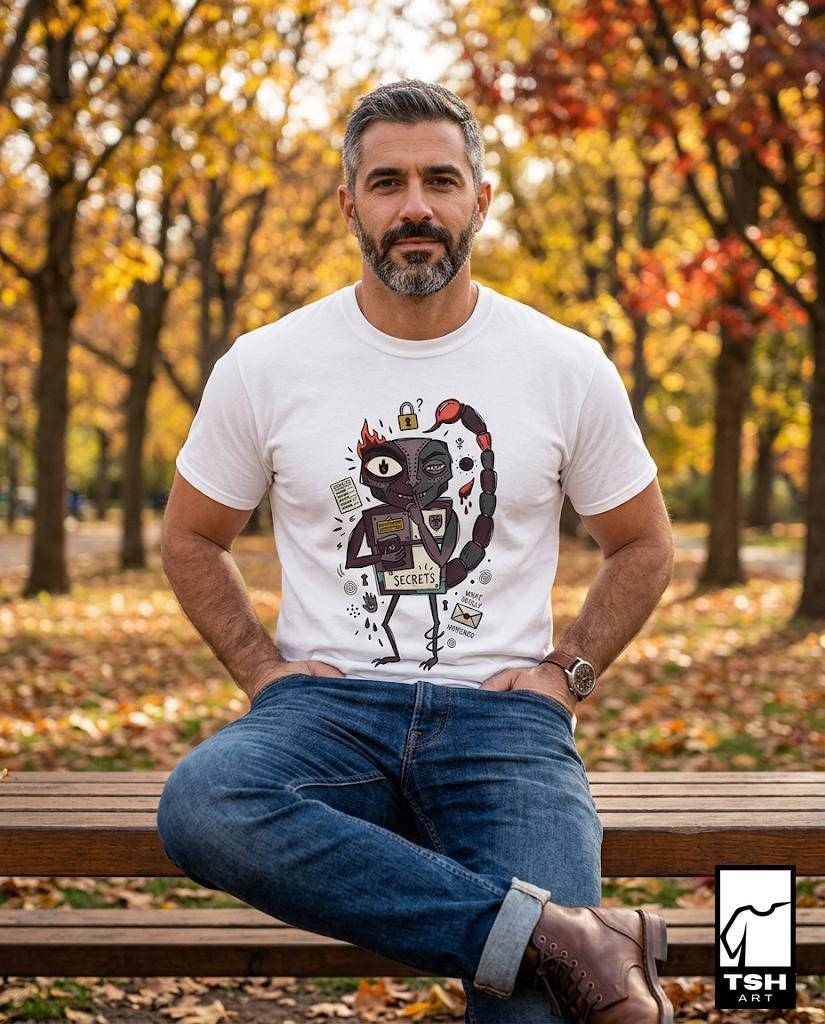 Scorpio Zodiac Shirt | Scorpion Astrology Tee | Secretive Zodiac T Shirt | Star Sign Graphic Tee | Water Sign Shirt | Zodiac Birthday Gift