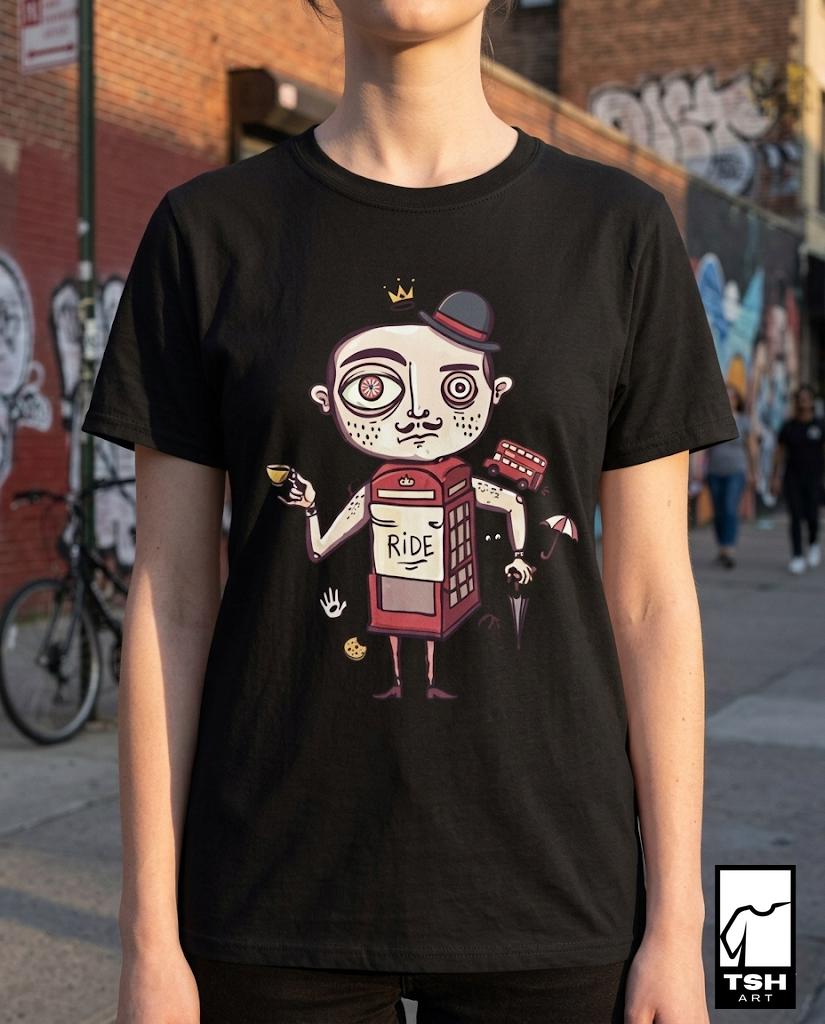 London Shirt | British Gentleman Tee | Funny UK T Shirt | Phone Box Graphic Tee | England Travel Shirt | London Lover Gift