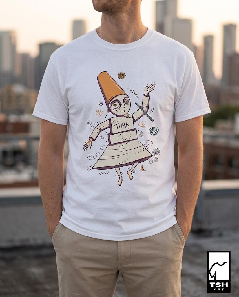 Whirling Dervish Shirt | Sufi Semazen Tee | Mevlana Rumi Graphic Tee | Turkish Culture T Shirt | Boho Spiritual Art Tee | Unisex Gift
