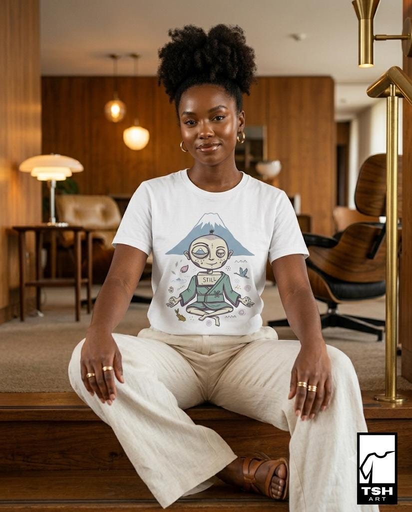 Zen Meditation Shirt | Mount Fuji Tee | Funny Japan Graphic Tee | Japanese Art T Shirt | Mindfulness Travel Tee | Unisex Gift
