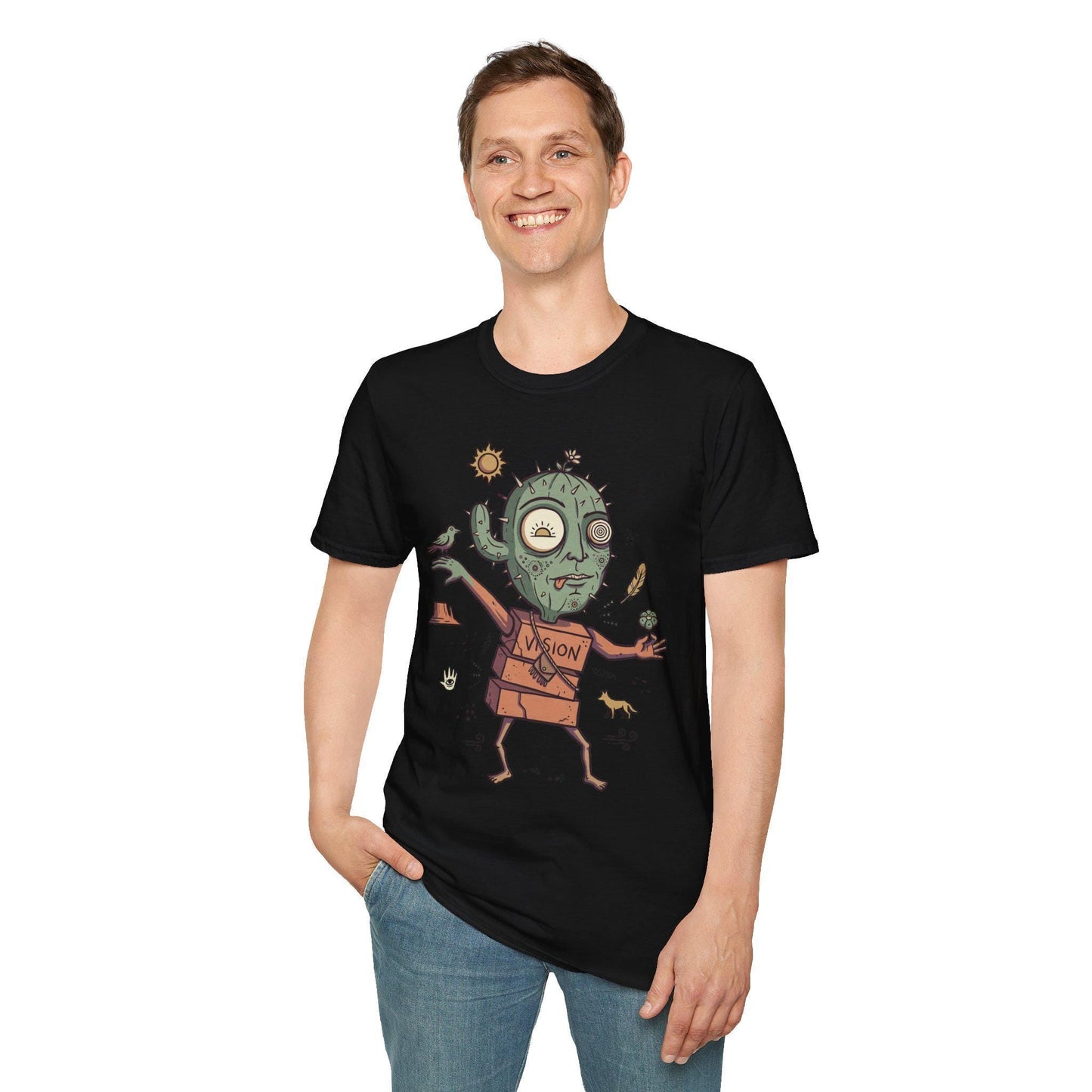 Psychedelic Cactus Tee | Vision Quest T Shirt | Desert Shaman Shirt | Sacred Cactus Graphic Tee | Mystical Spiritual Shirt | Unisex Gift