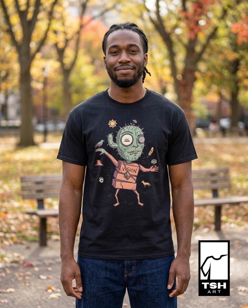 Psychedelic Cactus Tee | Vision Quest T Shirt | Desert Shaman Shirt | Sacred Cactus Graphic Tee | Mystical Spiritual Shirt | Unisex Gift