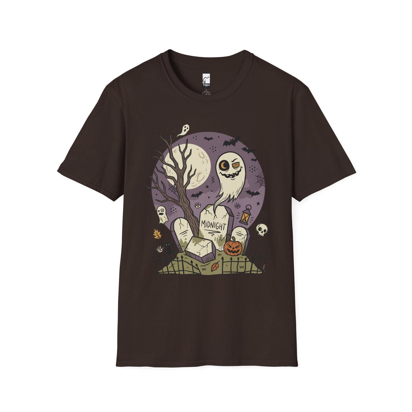 Spooky Graveyard T Shirt | Ghost Halloween Shirt | Full Moon Graphic Tee | Haunted Cemetery Shirt | Vintage Halloween Tee | Unisex Gift