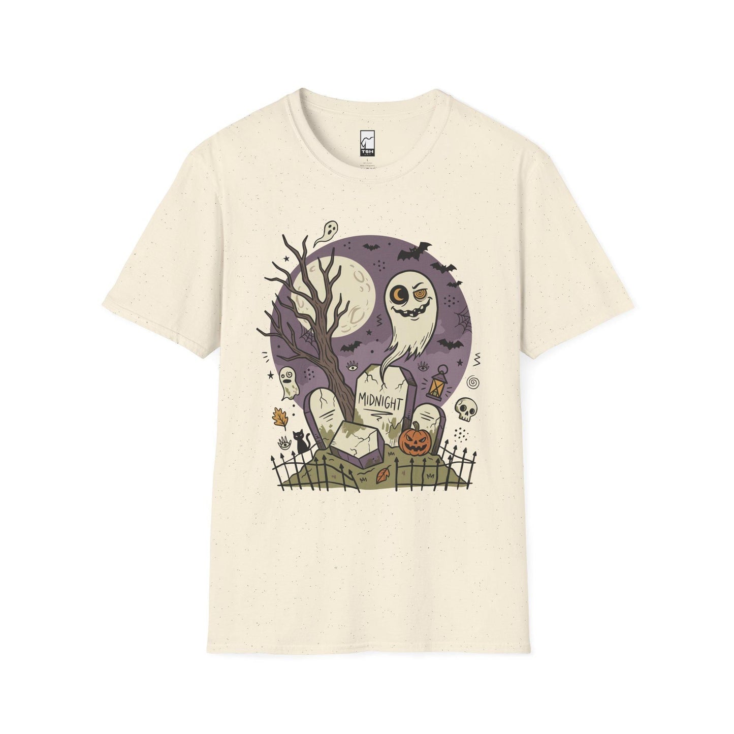 Spooky Graveyard T Shirt | Ghost Halloween Shirt | Full Moon Graphic Tee | Haunted Cemetery Shirt | Vintage Halloween Tee | Unisex Gift
