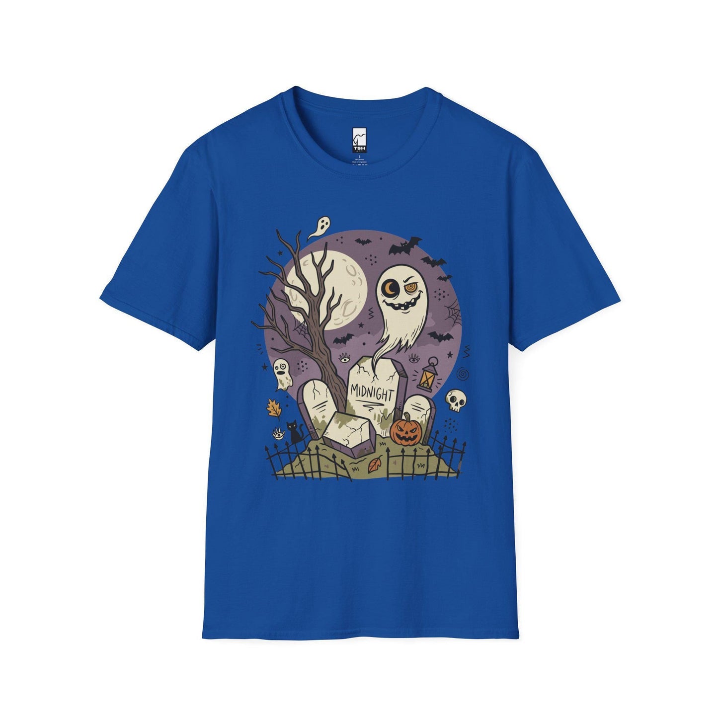 Spooky Graveyard T Shirt | Ghost Halloween Shirt | Full Moon Graphic Tee | Haunted Cemetery Shirt | Vintage Halloween Tee | Unisex Gift