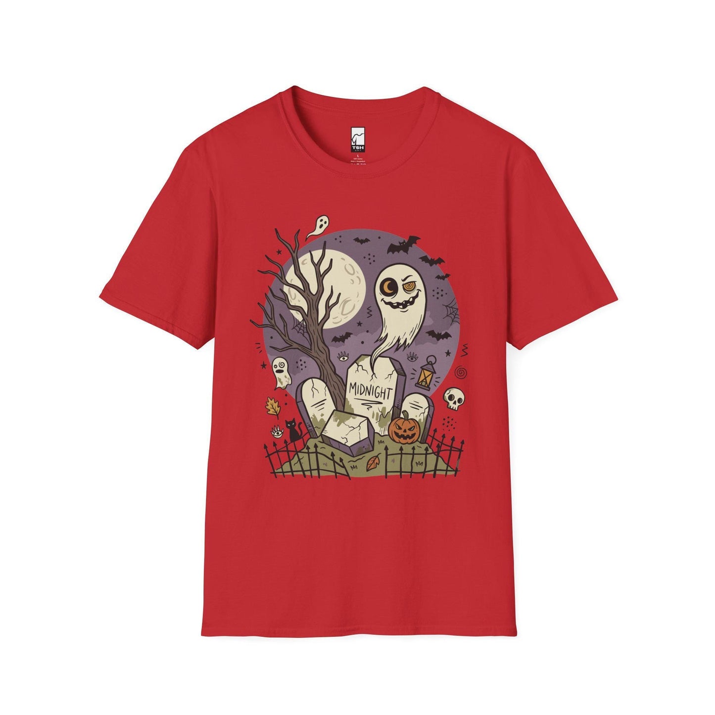 Spooky Graveyard T Shirt | Ghost Halloween Shirt | Full Moon Graphic Tee | Haunted Cemetery Shirt | Vintage Halloween Tee | Unisex Gift
