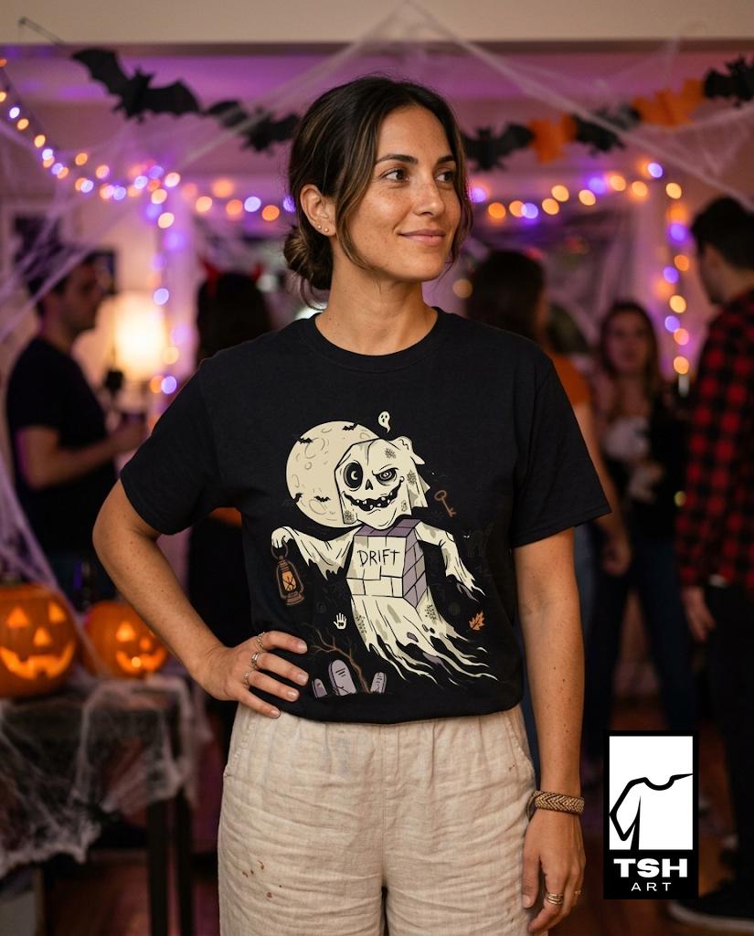 Funny Ghost T-Shirt | Vintage Halloween Shirt | Spooky Graveyard Graphic Tee | Retro Ghost Shirt | Cute Halloween Tee | Unisex Ghost Gift