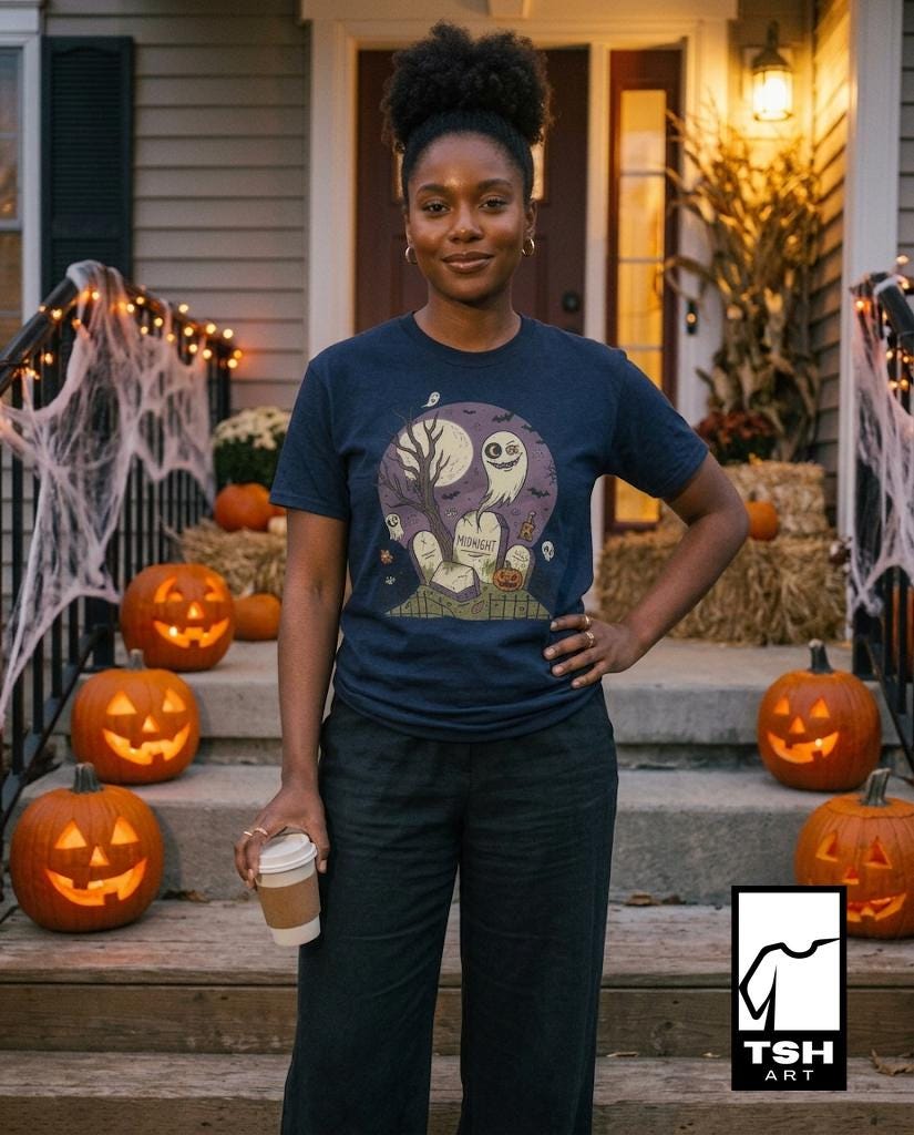 Spooky Graveyard T Shirt | Ghost Halloween Shirt | Full Moon Graphic Tee | Haunted Cemetery Shirt | Vintage Halloween Tee | Unisex Gift