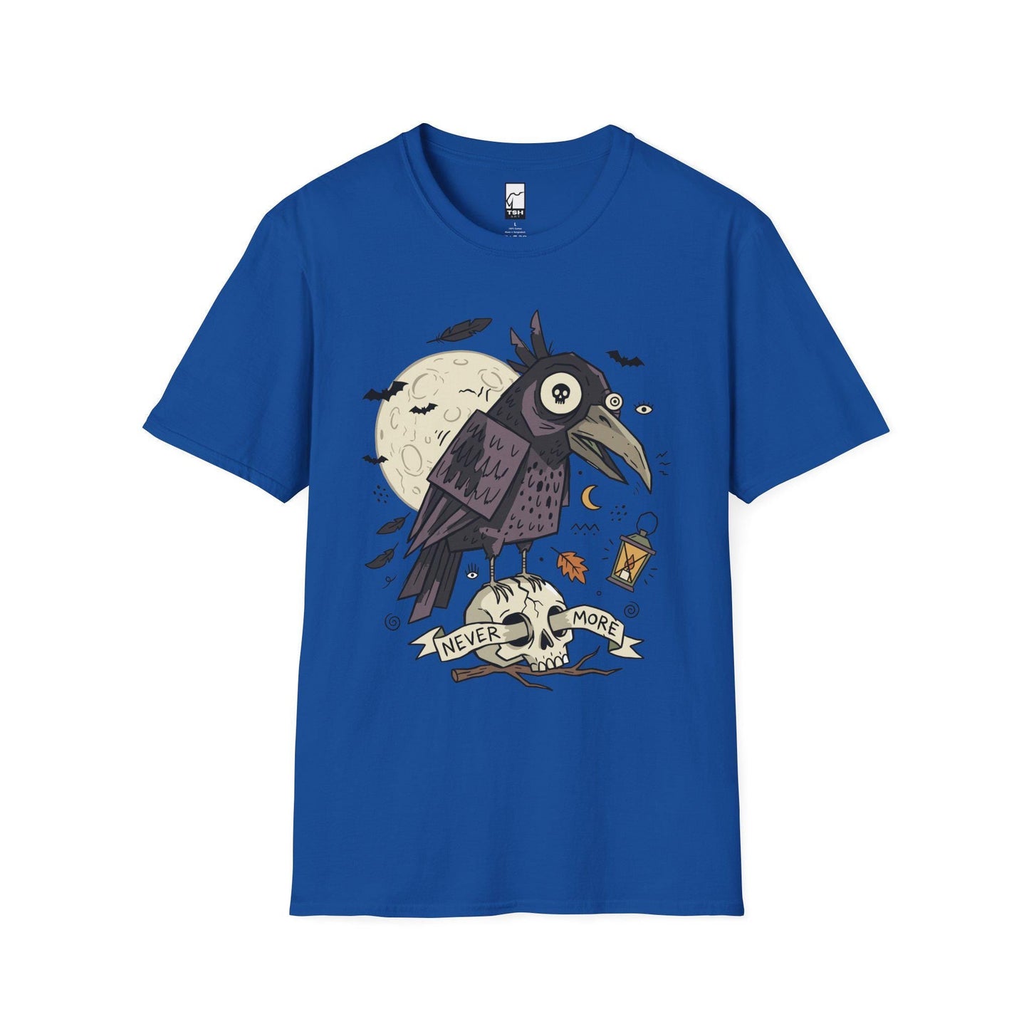 Halloween Raven Skull Shirt | Gothic Crow Graphic Tee | Full Moon T Shirt | Dark Academia Tattoo Tee | Vintage Horror Tee | Unisex Gift