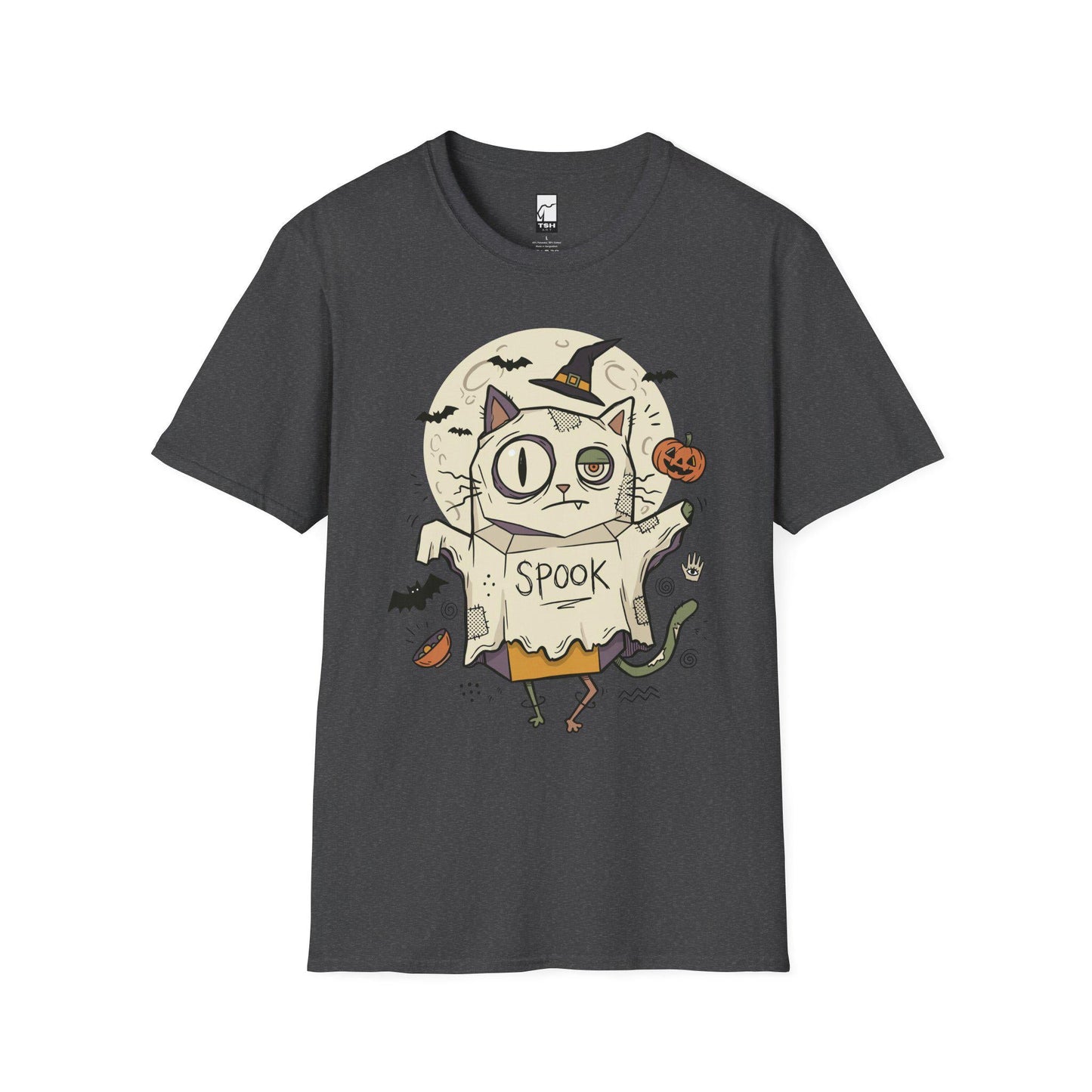 Halloween Cat Ghost Shirt | Funny Witch Cat Tee | Spooky Season Graphic T Shirt | Trick or Treat Costume Top | Cat Mom Gift | Unisex Gift