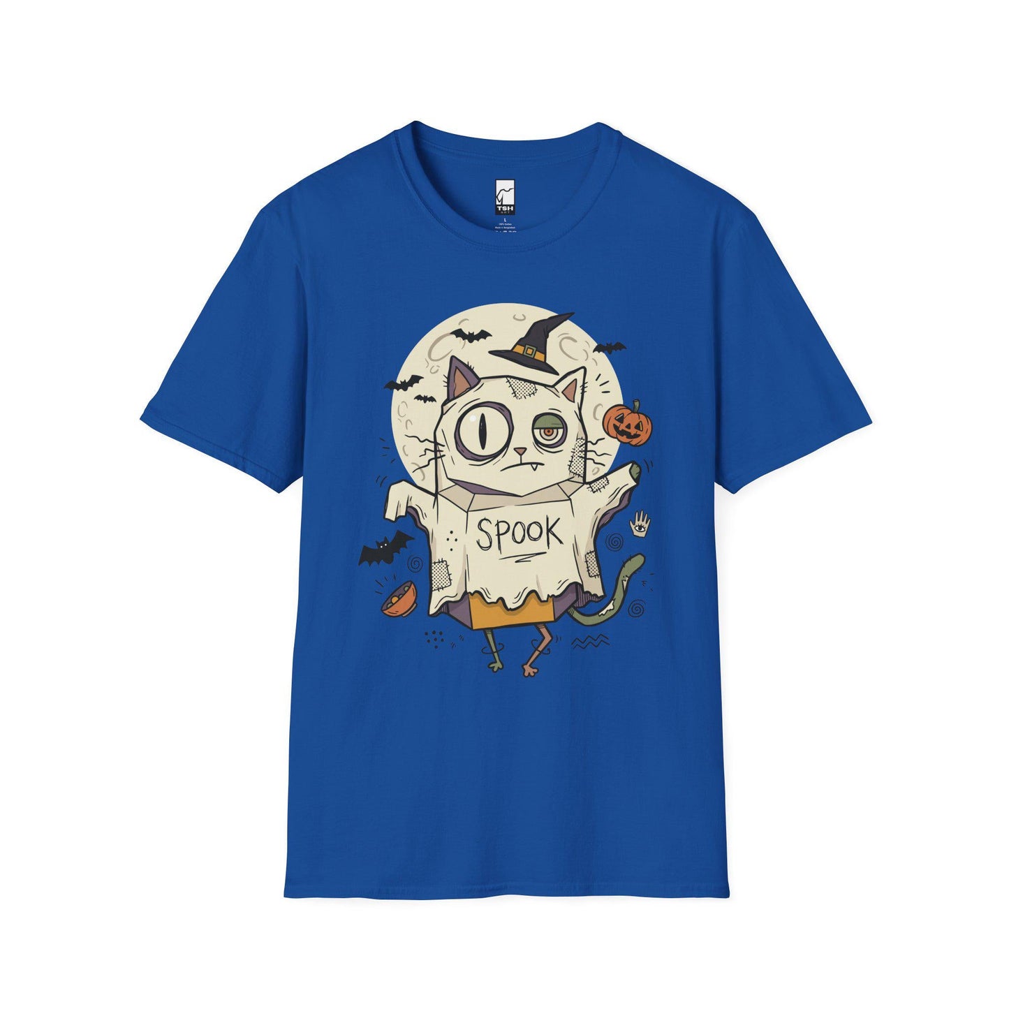 Halloween Cat Ghost Shirt | Funny Witch Cat Tee | Spooky Season Graphic T Shirt | Trick or Treat Costume Top | Cat Mom Gift | Unisex Gift