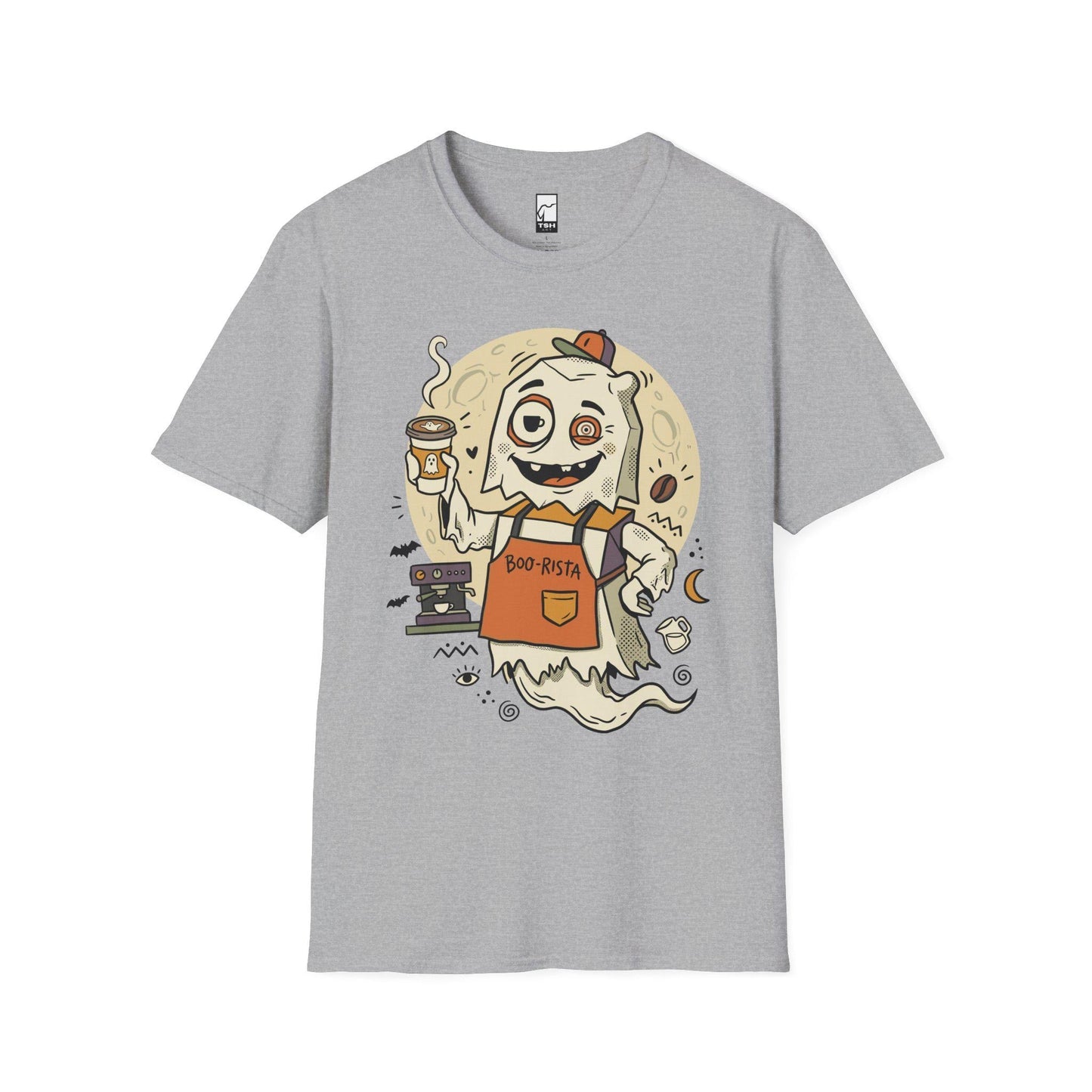Halloween Ghost Coffee Shirt | Funny Barista Graphic Tee | Boo Rista T Shirt | Spooky Season Coffee Tee | Vintage Spooky Tee | Unisex Gift