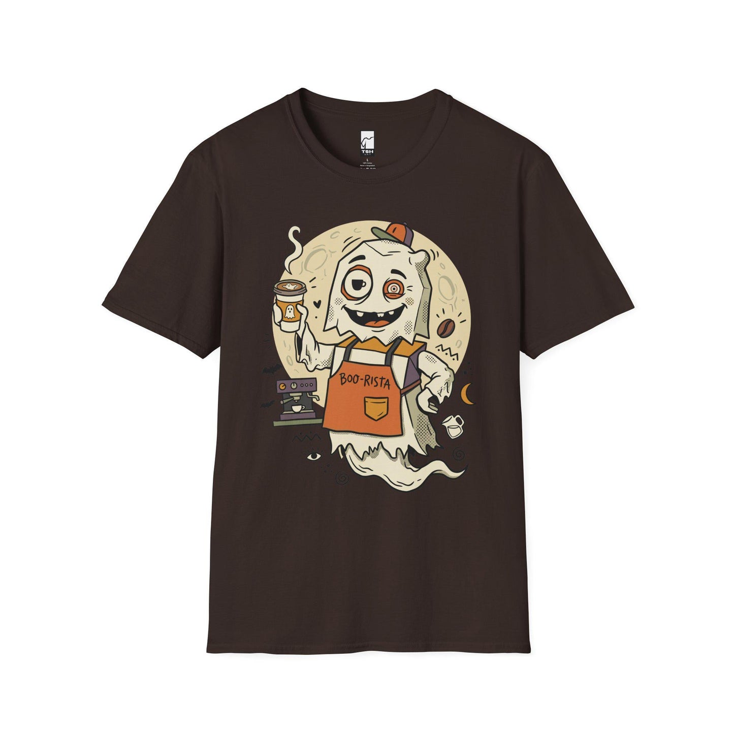 Halloween Ghost Coffee Shirt | Funny Barista Graphic Tee | Boo Rista T Shirt | Spooky Season Coffee Tee | Vintage Spooky Tee | Unisex Gift