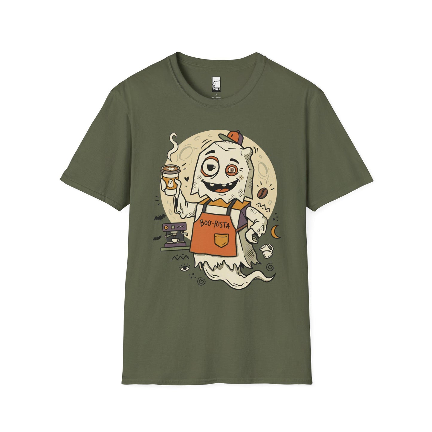 Halloween Ghost Coffee Shirt | Funny Barista Graphic Tee | Boo Rista T Shirt | Spooky Season Coffee Tee | Vintage Spooky Tee | Unisex Gift