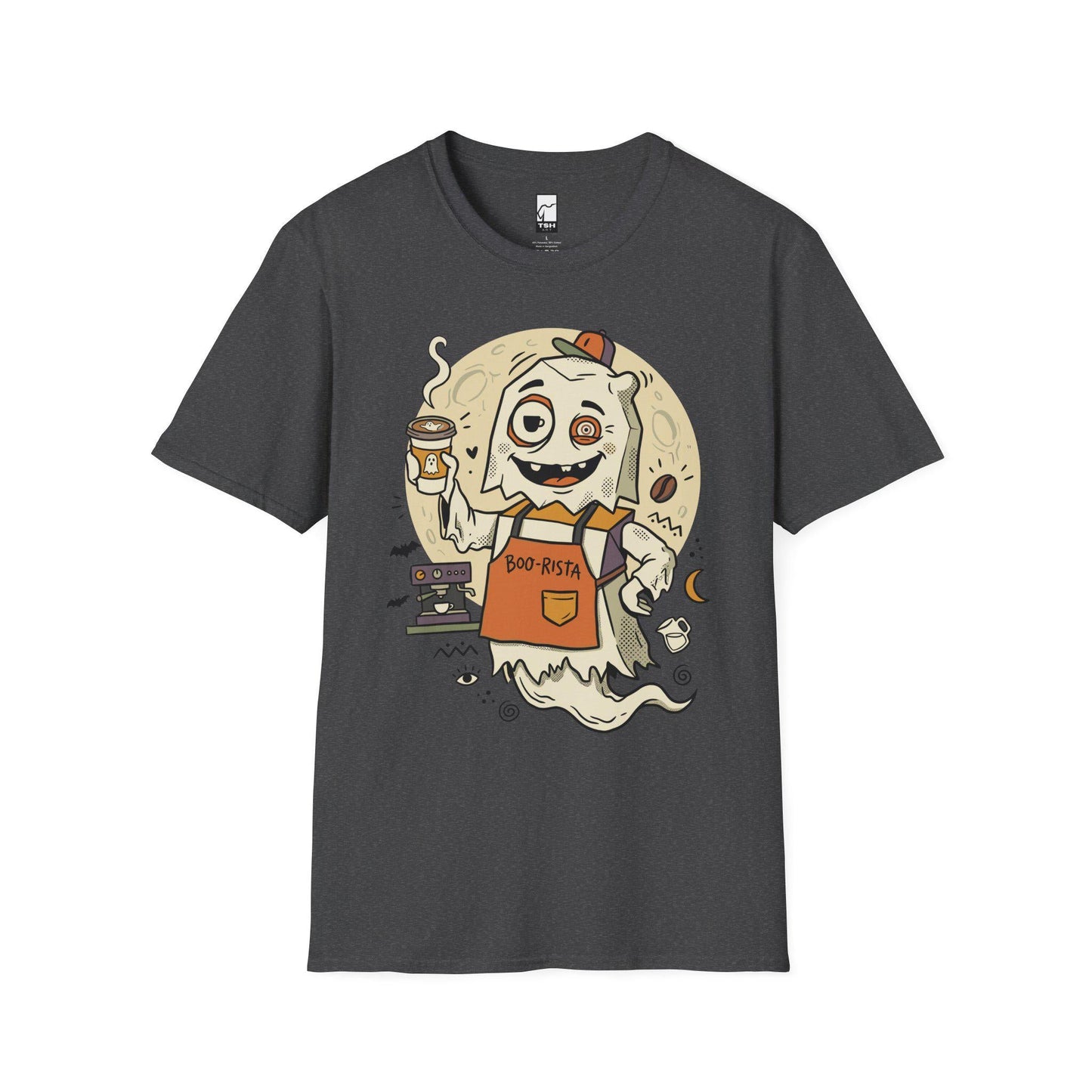 Halloween Ghost Coffee Shirt | Funny Barista Graphic Tee | Boo Rista T Shirt | Spooky Season Coffee Tee | Vintage Spooky Tee | Unisex Gift