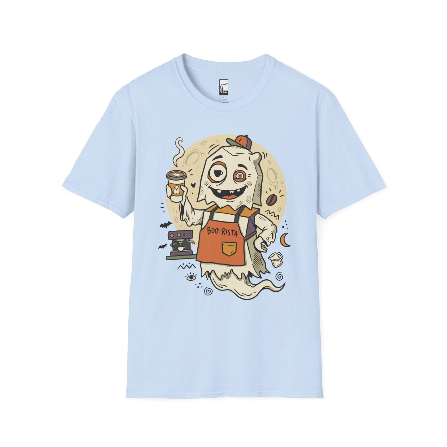 Halloween Ghost Coffee Shirt | Funny Barista Graphic Tee | Boo Rista T Shirt | Spooky Season Coffee Tee | Vintage Spooky Tee | Unisex Gift
