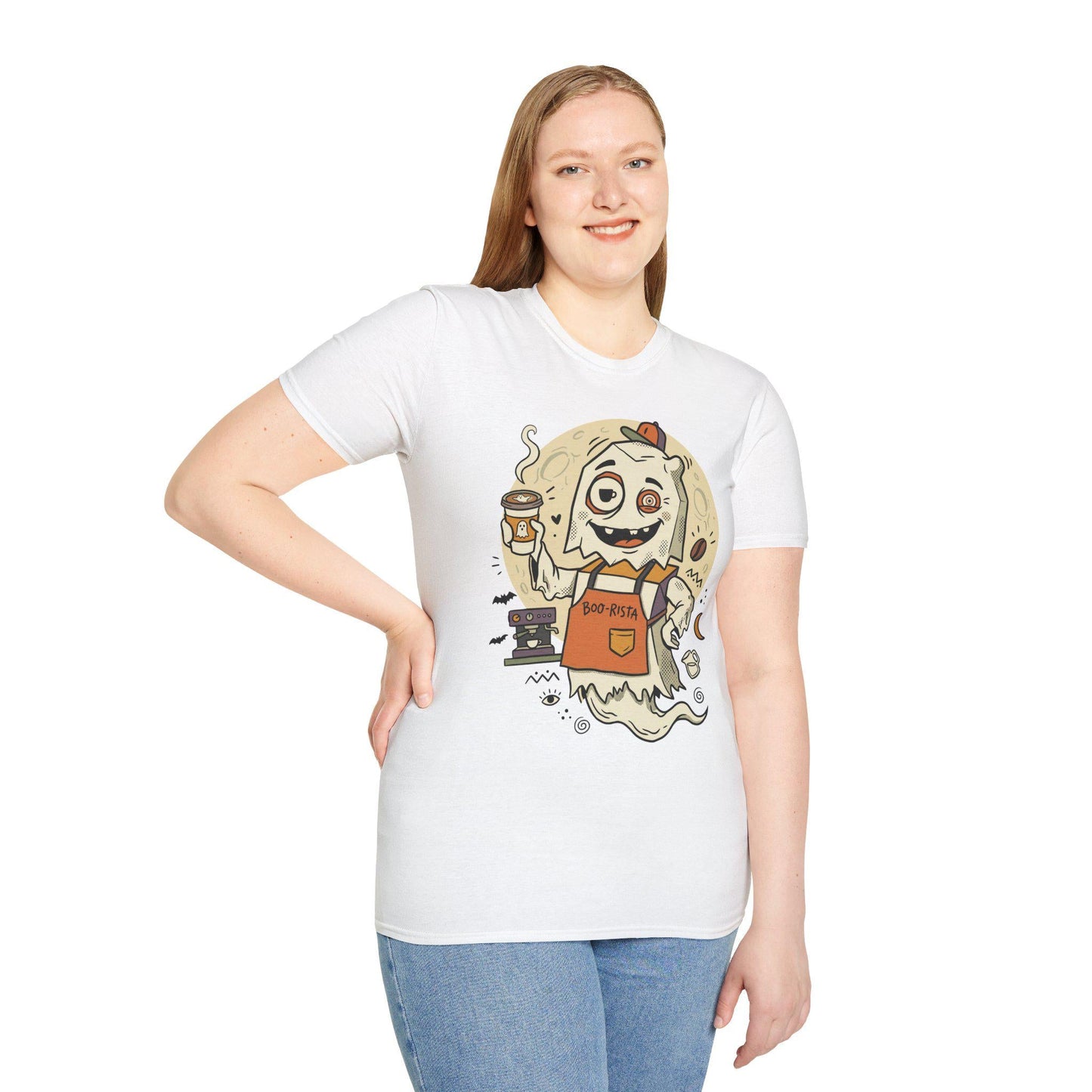 Halloween Ghost Coffee Shirt | Funny Barista Graphic Tee | Boo Rista T Shirt | Spooky Season Coffee Tee | Vintage Spooky Tee | Unisex Gift
