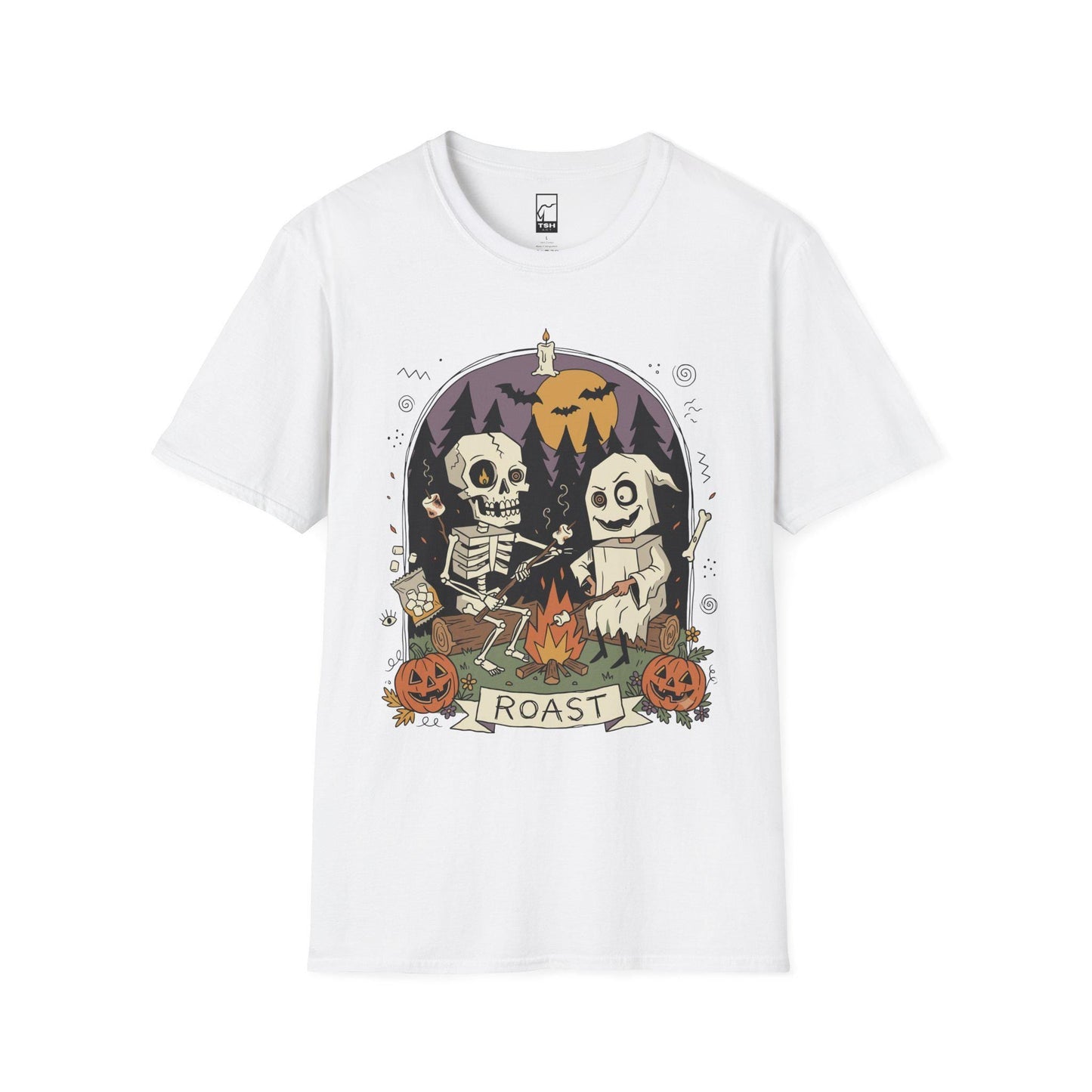 Skeleton Roast Halloween Shirt | Ghost Campfire Tee | Funny Marshmallow T Shirt | Spooky Smores Graphic Tee | Retro Fall Tee | Unisex Gift