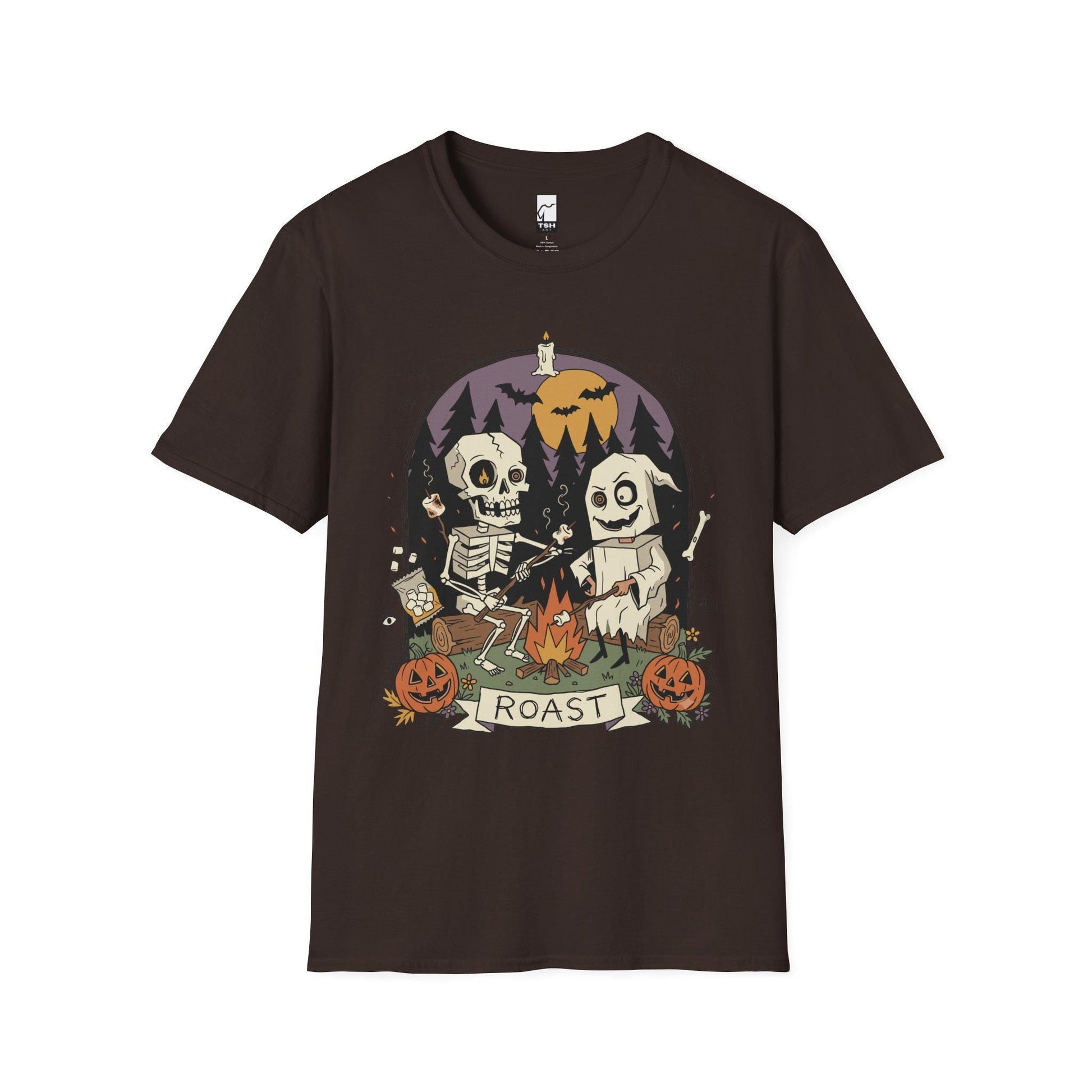 Skeleton Roast Halloween Shirt | Ghost Campfire Tee | Funny Marshmallow T Shirt | Spooky Smores Graphic Tee | Retro Fall Tee | Unisex Gift
