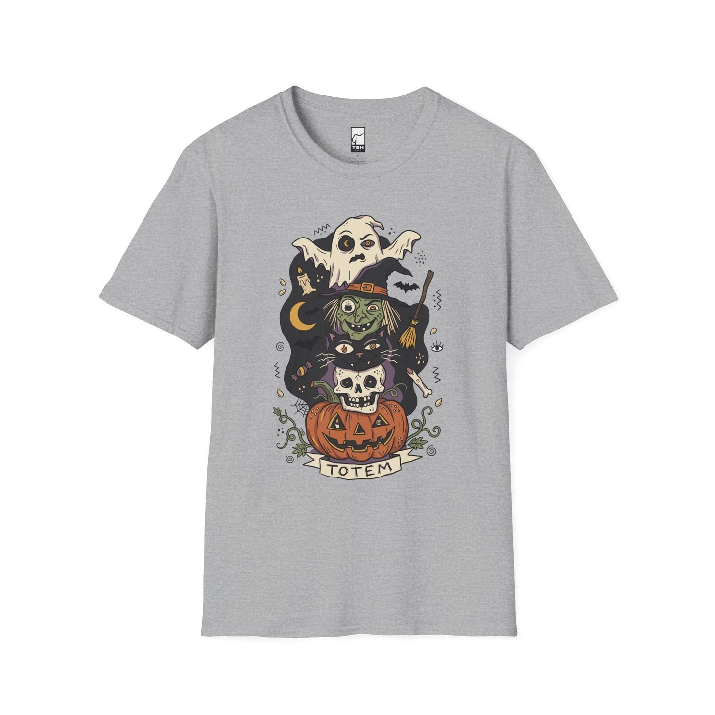Halloween Witch Shirt | Black Cat Ghost Tee | Jack O Lantern Graphic Tee | Creepy Skull T Shirt | Retro Spooky Season Tee | Unisex Gift