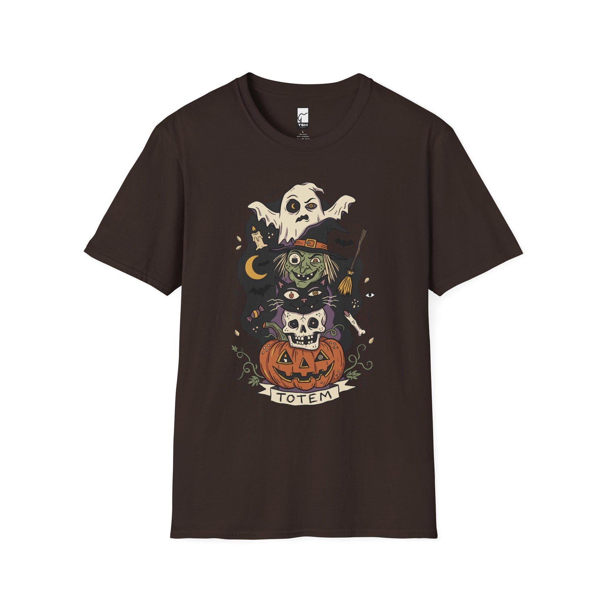 Halloween Witch Shirt | Black Cat Ghost Tee | Jack O Lantern Graphic Tee | Creepy Skull T Shirt | Retro Spooky Season Tee | Unisex Gift