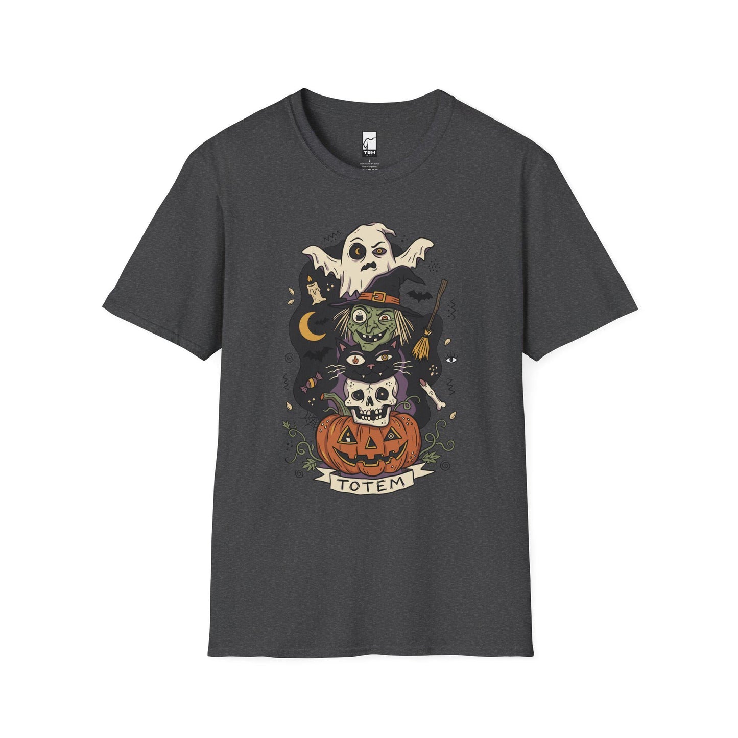 Halloween Witch Shirt | Black Cat Ghost Tee | Jack O Lantern Graphic Tee | Creepy Skull T Shirt | Retro Spooky Season Tee | Unisex Gift