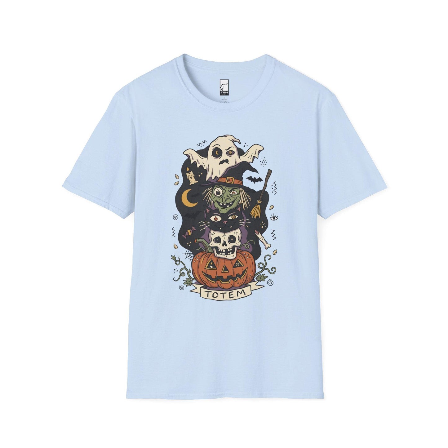 Halloween Witch Shirt | Black Cat Ghost Tee | Jack O Lantern Graphic Tee | Creepy Skull T Shirt | Retro Spooky Season Tee | Unisex Gift